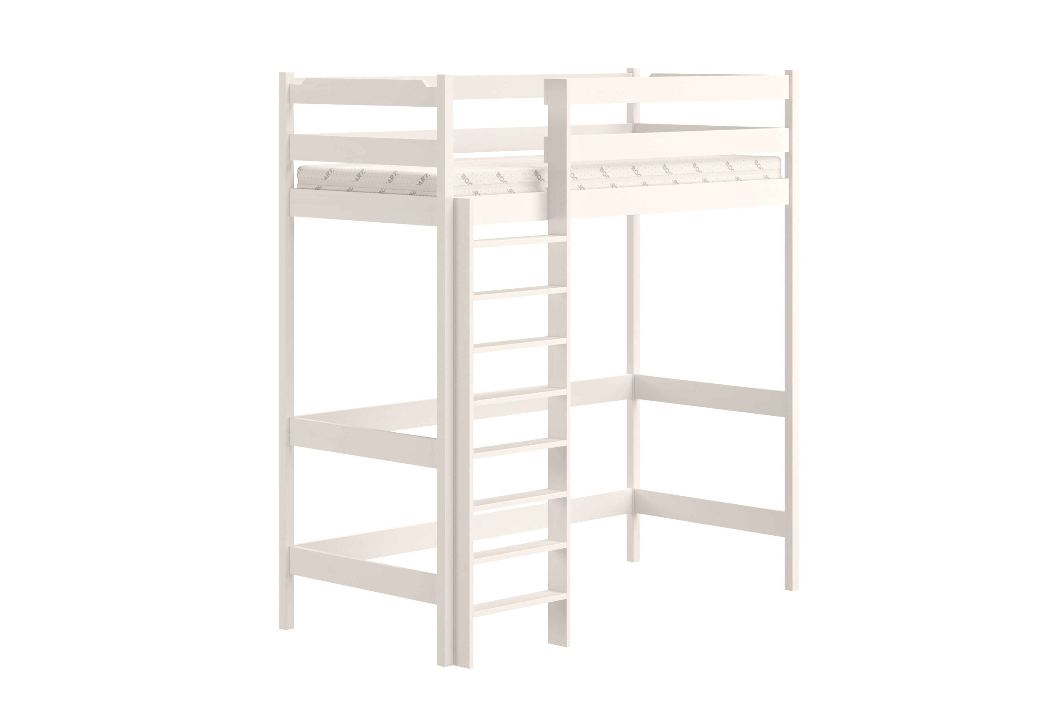 Vyvýšená detská posteľ Samio - 80x160 cm - biela Posteľ dzieciece vyvýšená Samio z drabinka - 80x160 / Biely