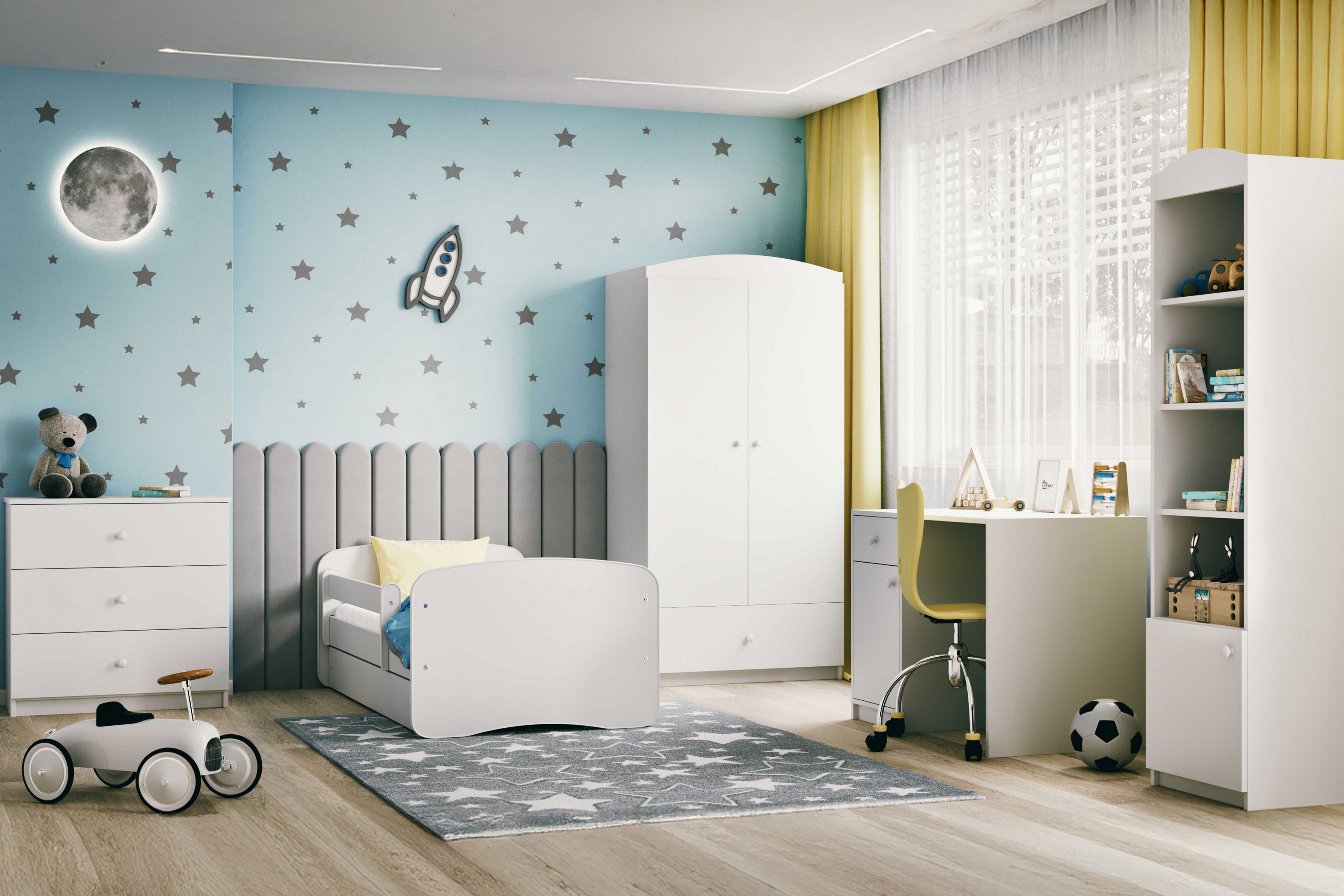 Detská posteľ Bonzo 70x140 cm so zásuvkou - biela Posteľ dzieciece Bonzo 70x140 cm z szuflada - Biely