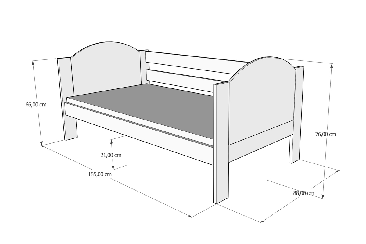 Dětská přízemní výsuvná postel Denis II Drevená detská postel Denis II - míru 180/80