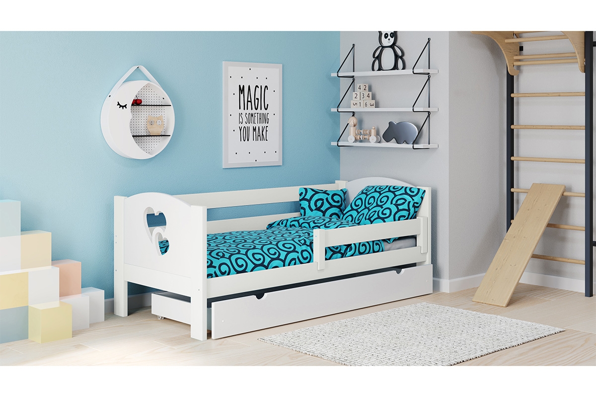 Detská posteľ Denis III srdcia biely Detská posteľ