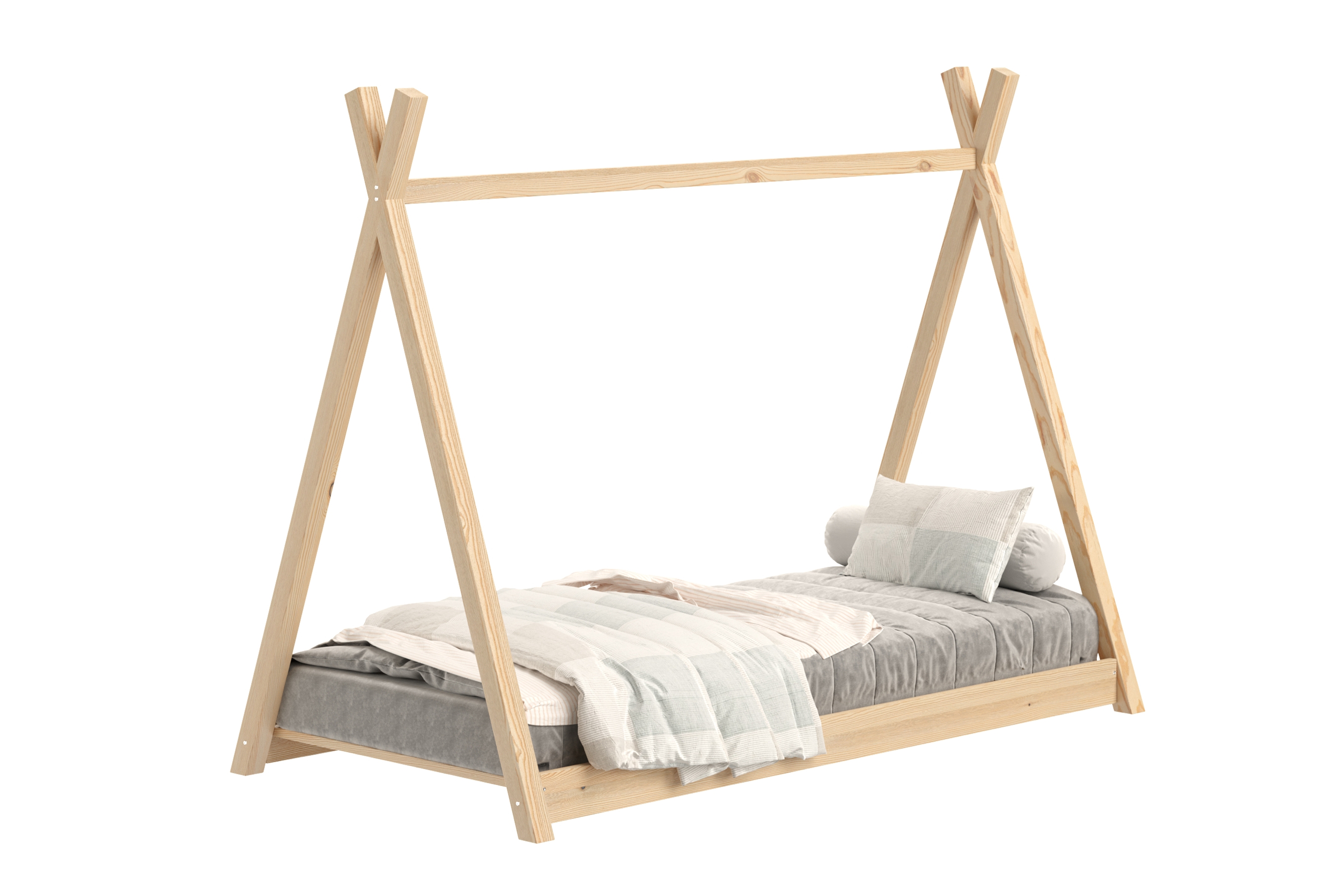 Dětská postel domeček Tipi 80x180 cm - borovice Postel dzieciece dřevěná domeček Tipi - 80x180 / borovice