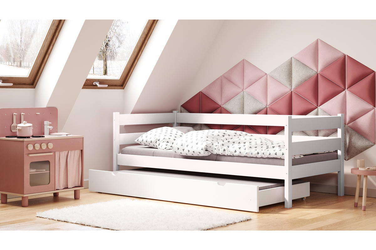 Dřevěná dětská výsuvná postel Ola II postel z čelem