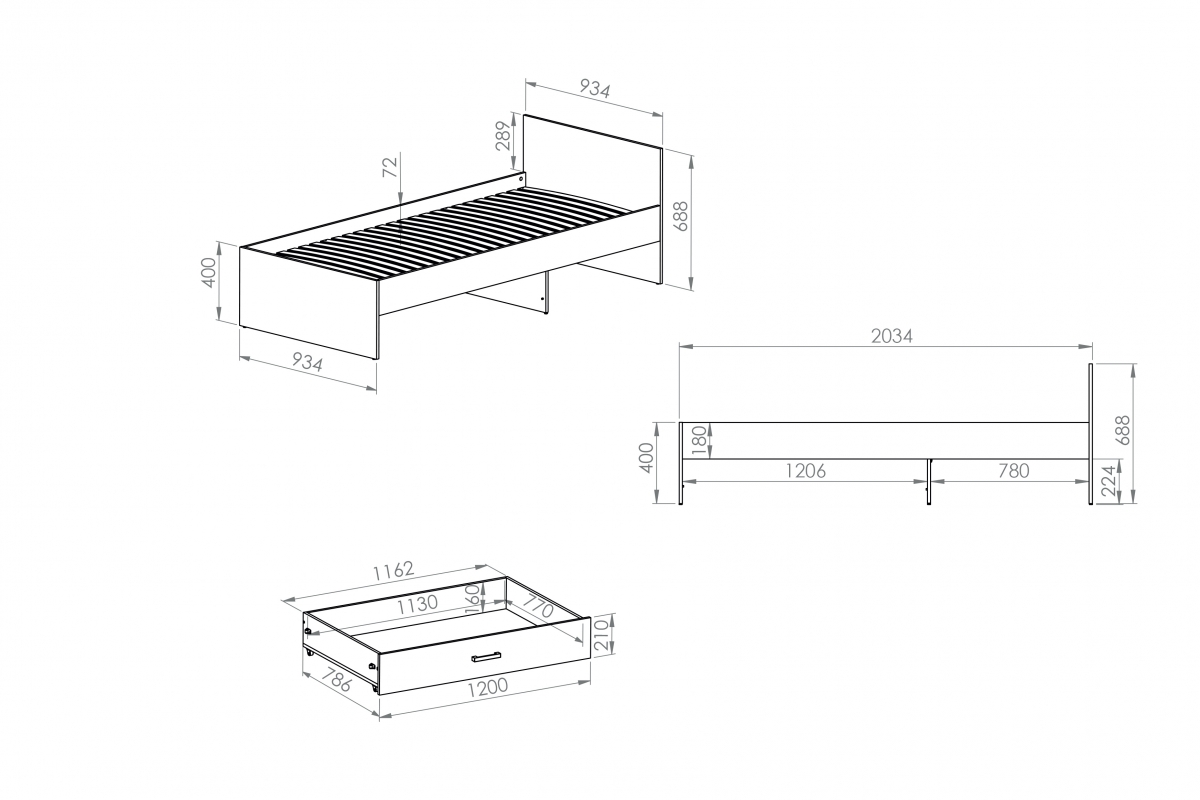 Posteľ dzieciece Makat 09 posteľ s roštom