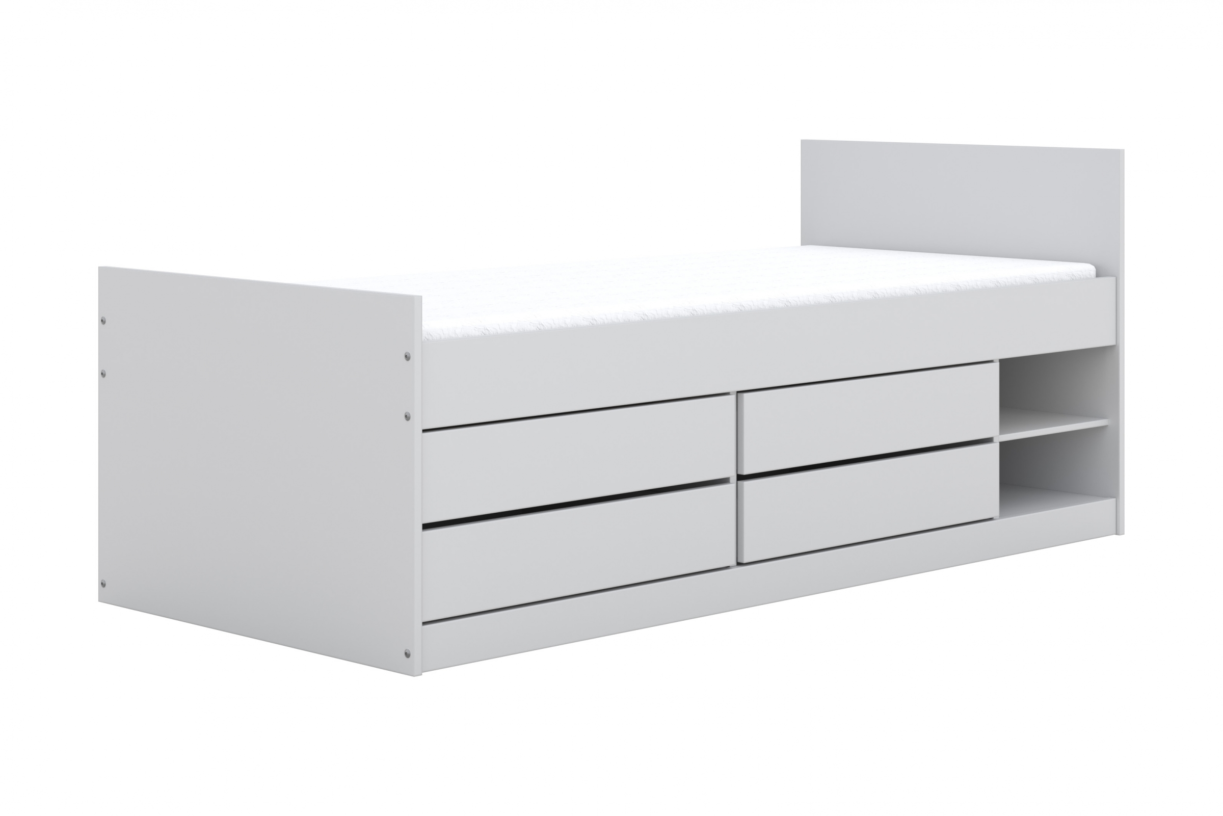 Dětská postel Gerio 90x200 cm se zásuvkami - bílá Postel dzieciece Gerio 85x200 cm se zásuvkami - bílá