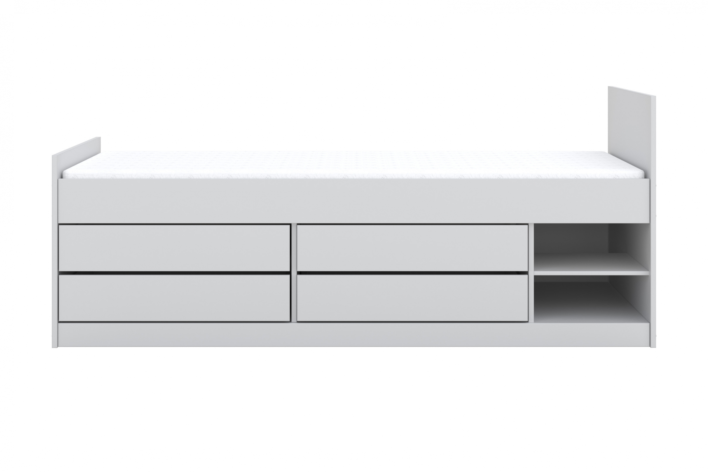 Dětská postel Gerio 90x200 cm se zásuvkami - bílá Postel dzieciece Gerio 85x200 cm se zásuvkami - bílá