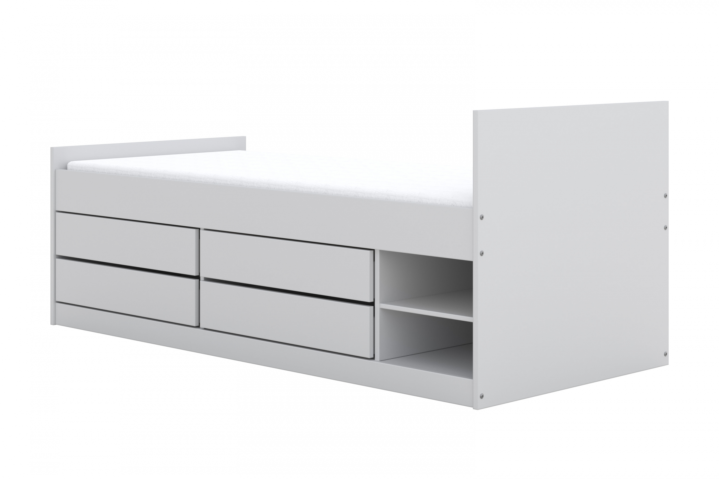 Dětská postel Gerio 90x200 cm se zásuvkami - bílá Postel dzieciece Gerio 85x200 cm se zásuvkami - bílá
