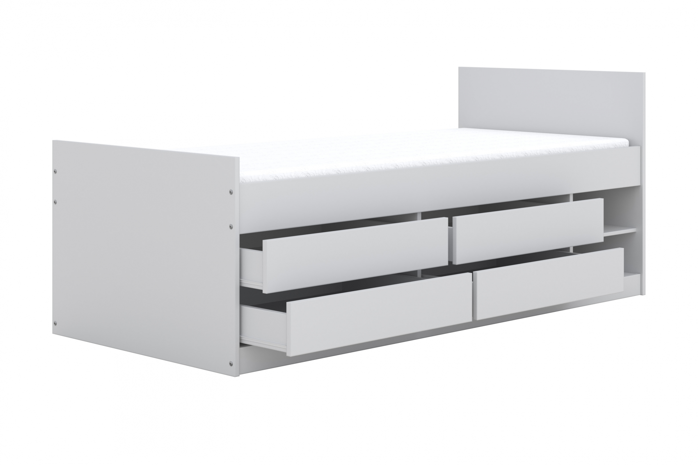 Dětská postel Gerio 90x200 cm se zásuvkami - bílá Postel dzieciece Gerio 85x200 cm se zásuvkami - bílá