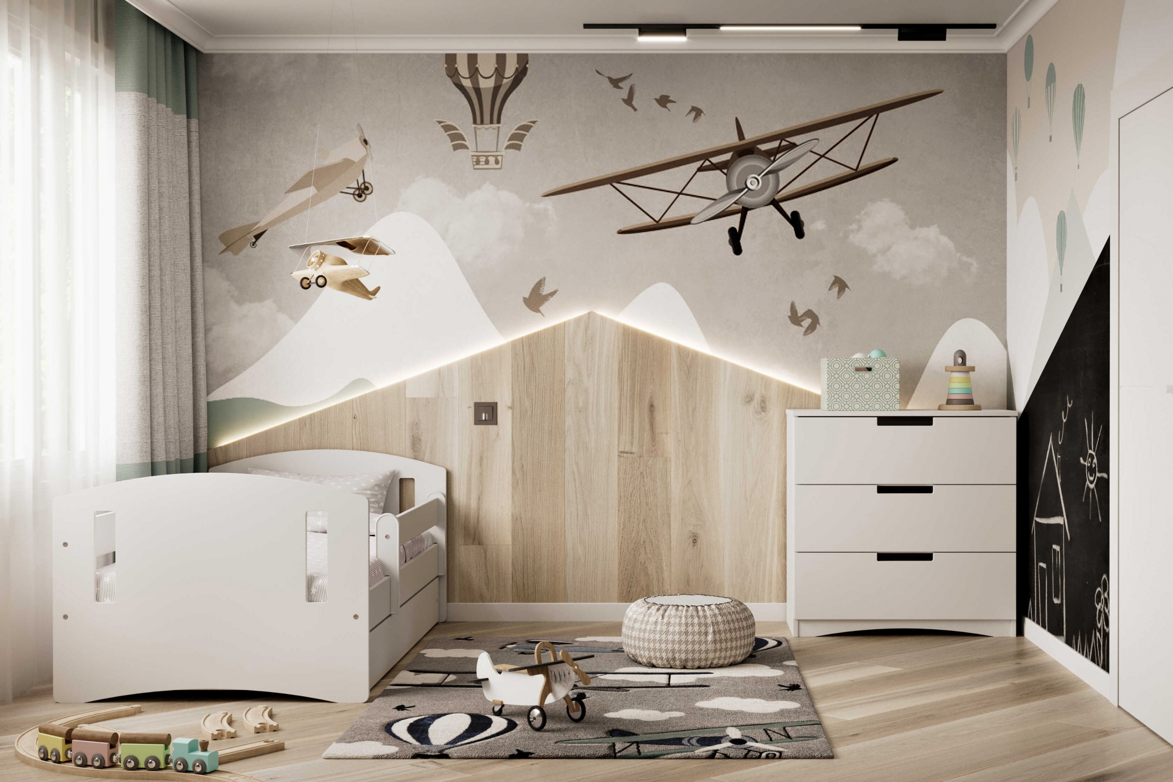 Dětská postel Guli II 80x140 cm se zásuvkou - bílá Postel dzieciece Guli II 80x140 cm z szuflada - bílá