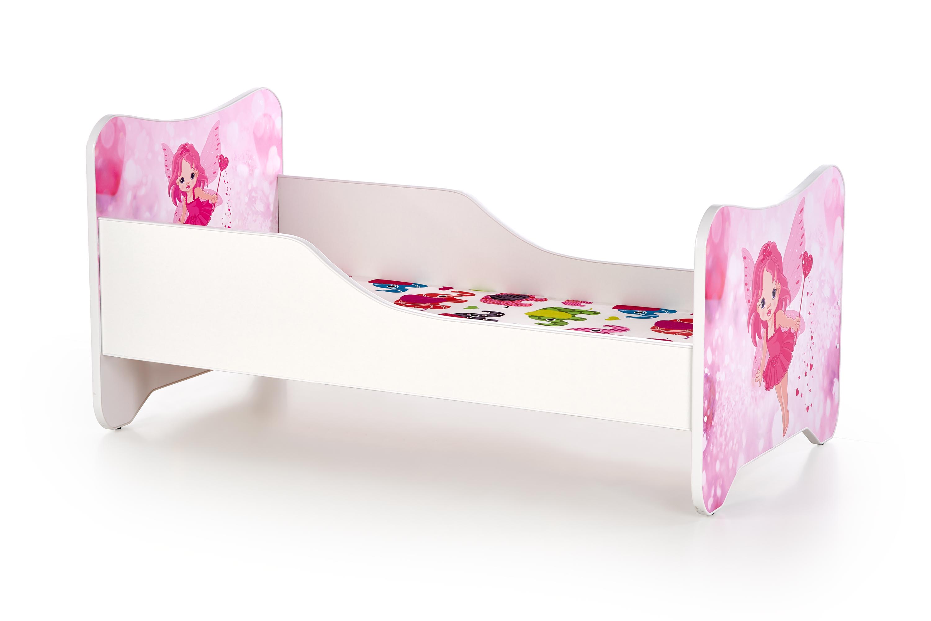Detská posteľ Happy Fairy - 145x76 cm - biela / ružová Posteľ detská happy fairy - Biely / Ružová