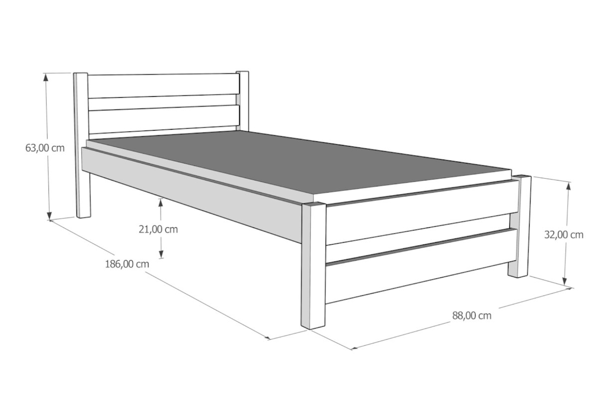 Detská posteľ s prístelkou Ola  Rozmery postele 