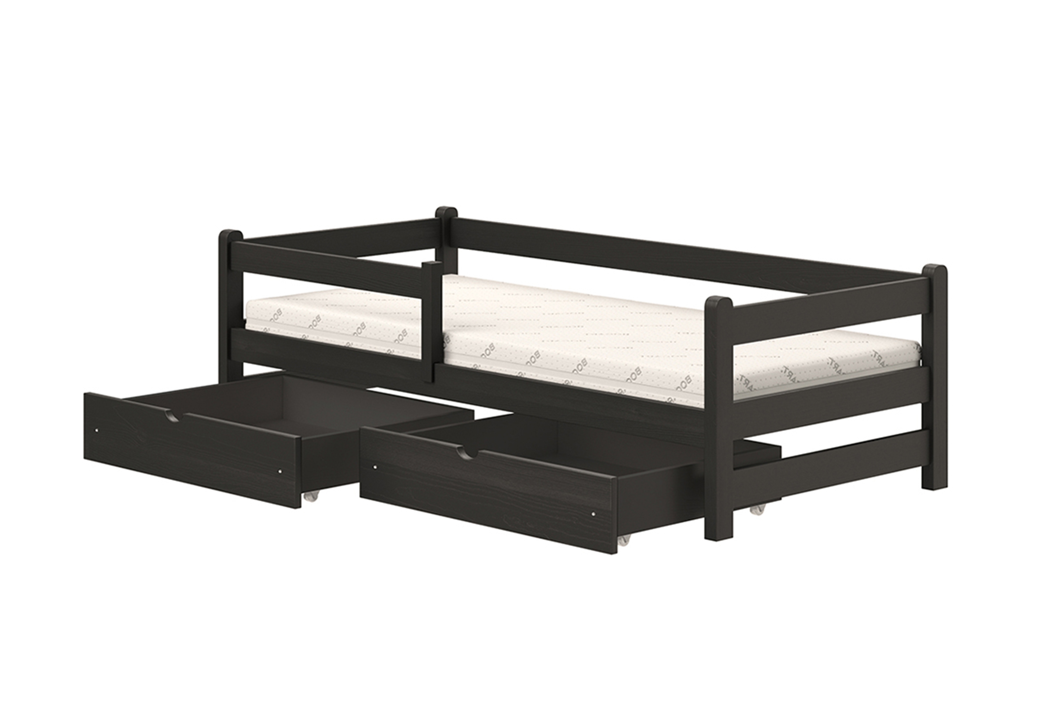 Detská posteľ Alis - čierny, 80x160 Posteľ dzieciece prízemná Alis - 80x160 / Čierny