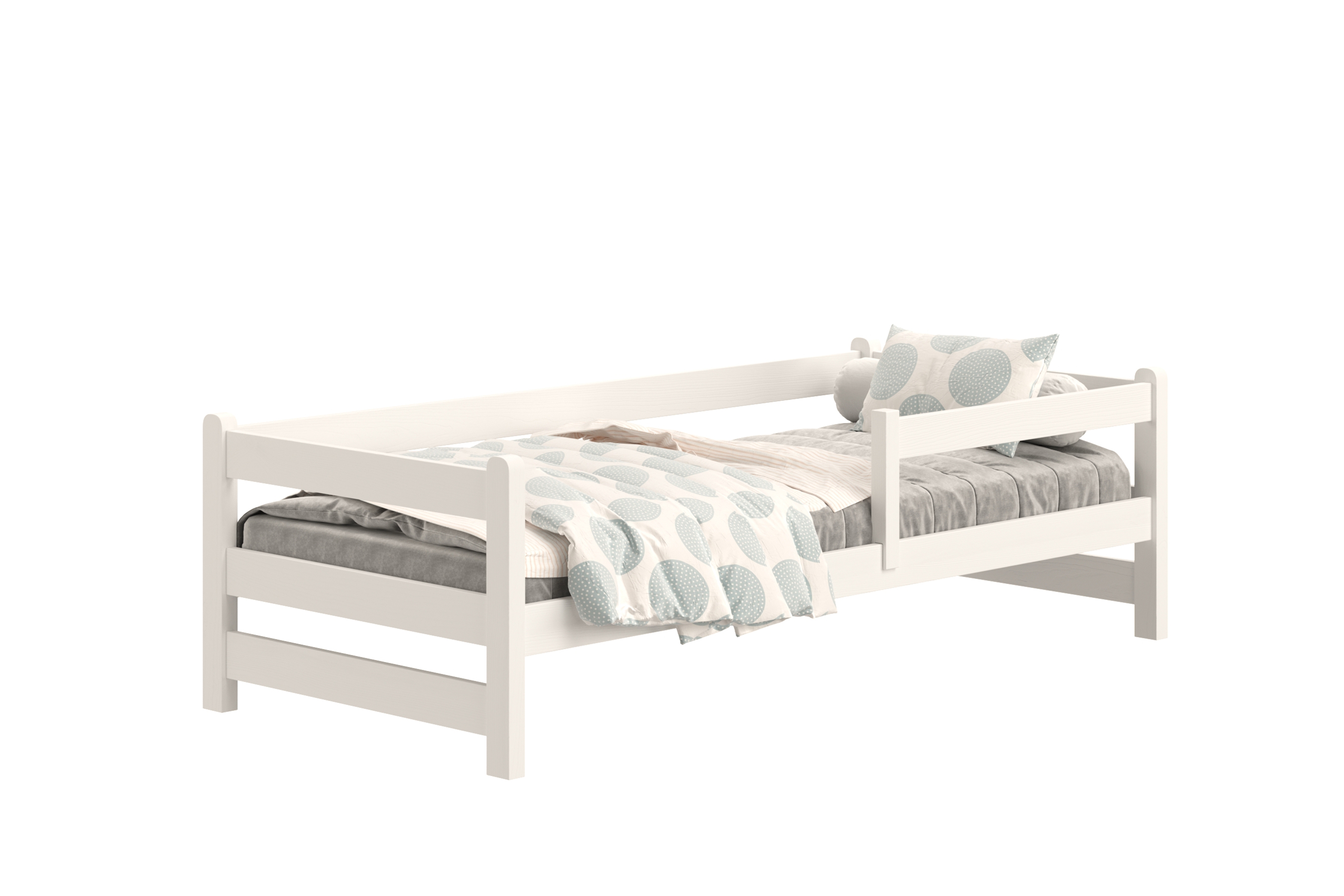 Detská posteľ Alis so zásuvkami - 70x140 cm - biela Posteľ dzieciece prízemná Alis - 70x140 / Biely