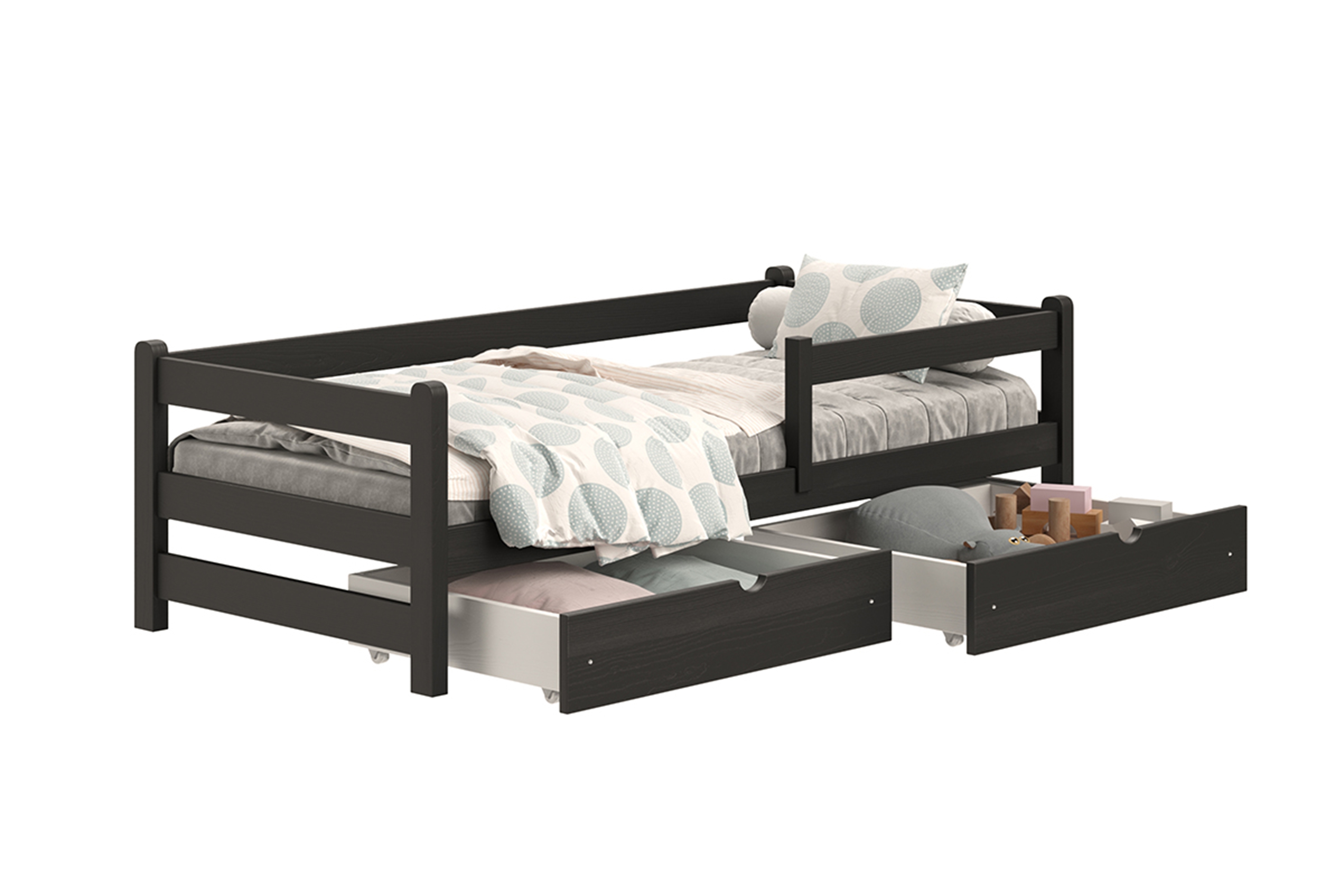 Dětská postel Alis 90x200 cm - černá Postel dzieciece přízemní Alis - černá, 90x200