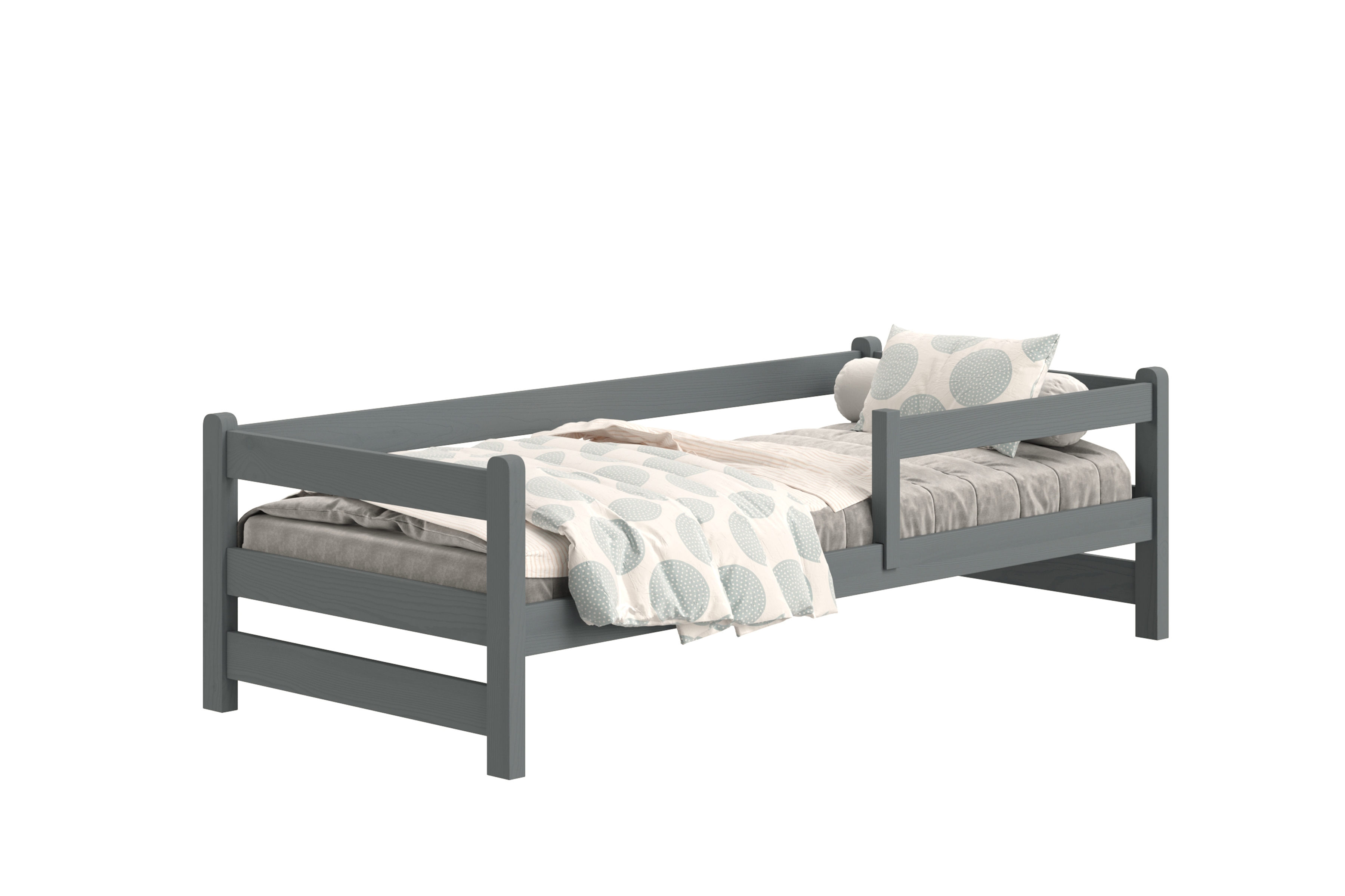 Detská posteľ Alis so zásuvkami - 80x190 cm - grafitová Posteľ dzieciece prízemná Alis - 80x190 / grafit