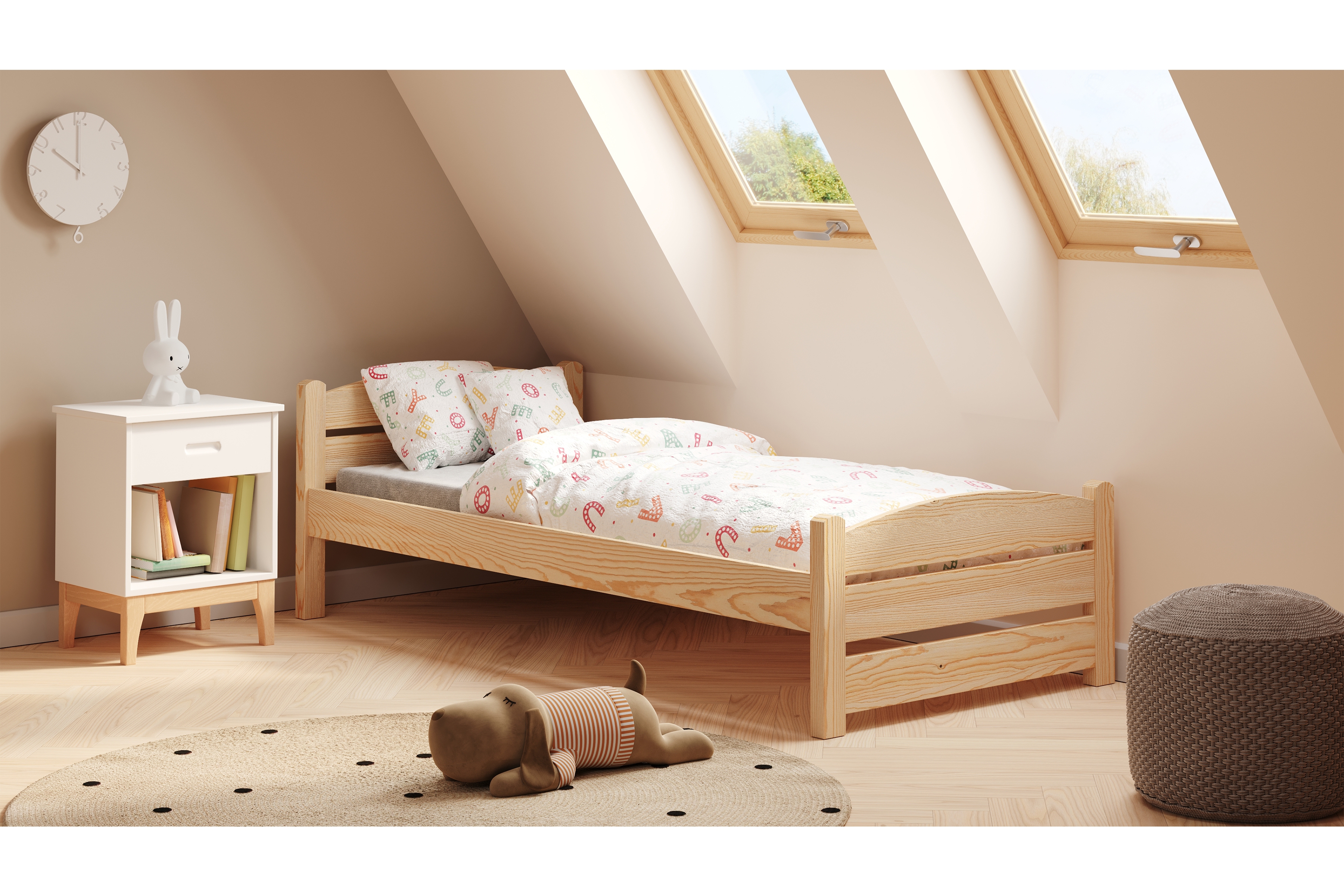 Dětská postel Sandio 80x190 cm - borovice Postel dzieciece přízemní Sandio - 80x190 / borovice