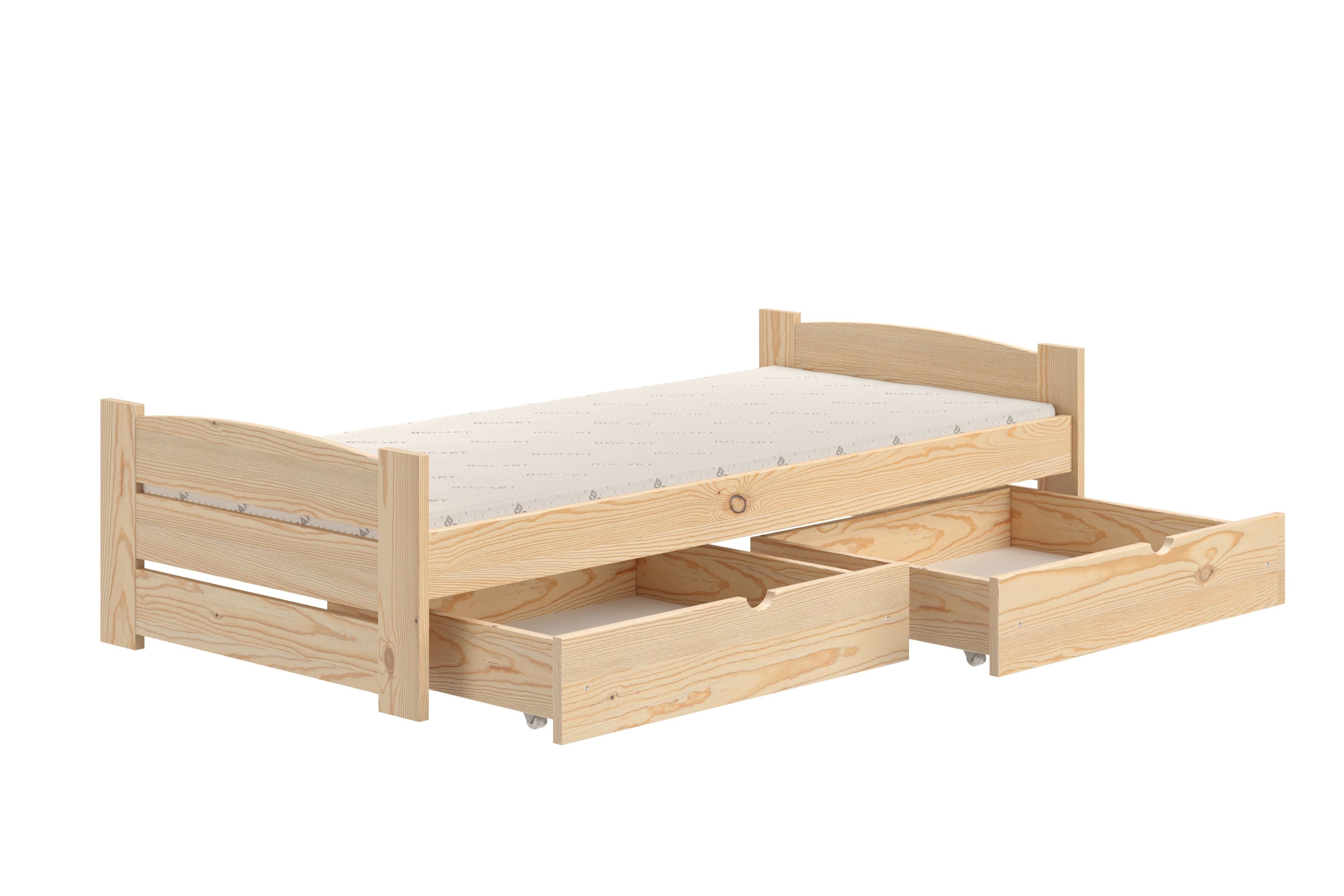 Detská posteľ Sandio so zásuvkami - borovica, 80x160 Posteľ dzieciece prízemná Sandio so zásuvkami - 80x160 / Borovica