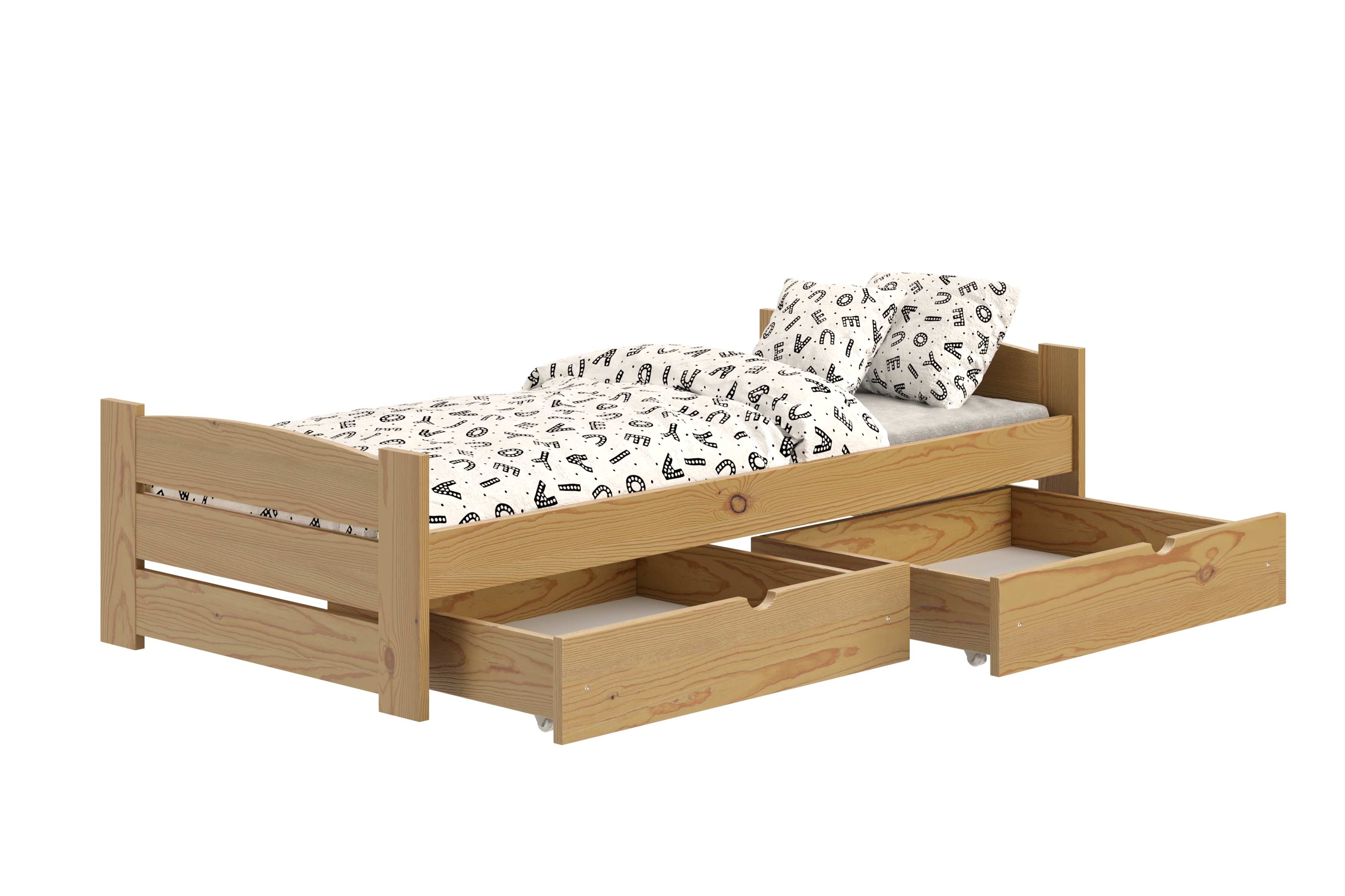 Dětská postel Sandio 90x190 cm se zásuvkami - dub Postel dzieciece přízemní Sandio se zásuvkami - 90x190 / dub