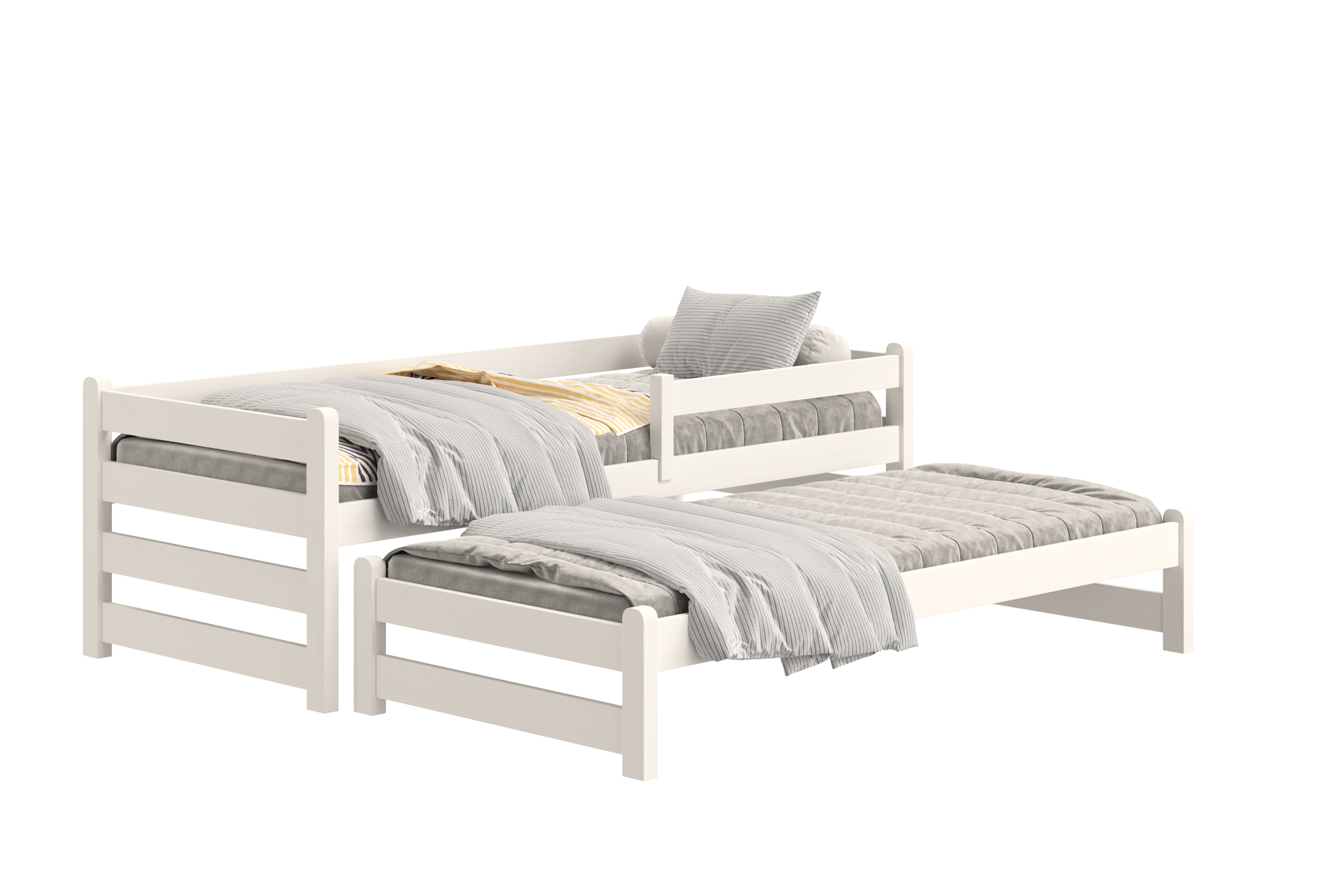 Detská posteľ Alis s prístelkou - 80x190 cm - biela Posteľ dzieciece prízemná výsuvna Alis - 80x190 / Biely
