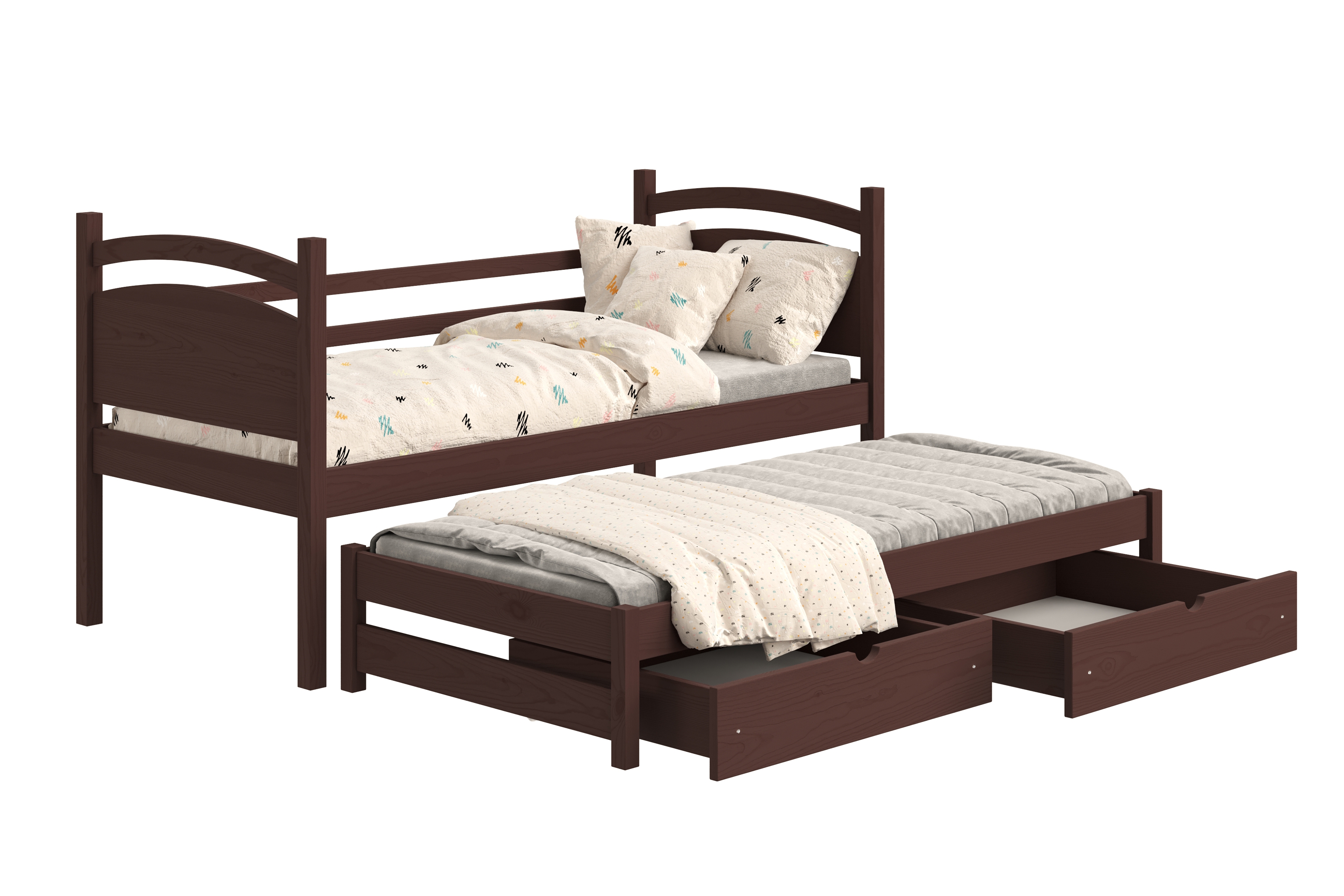 Výsuvná dětská postel Pinoki 80x180 cm - hnědá Postel dzieciece přízemní výsuvná Pinoki - 80x180 / hnědá