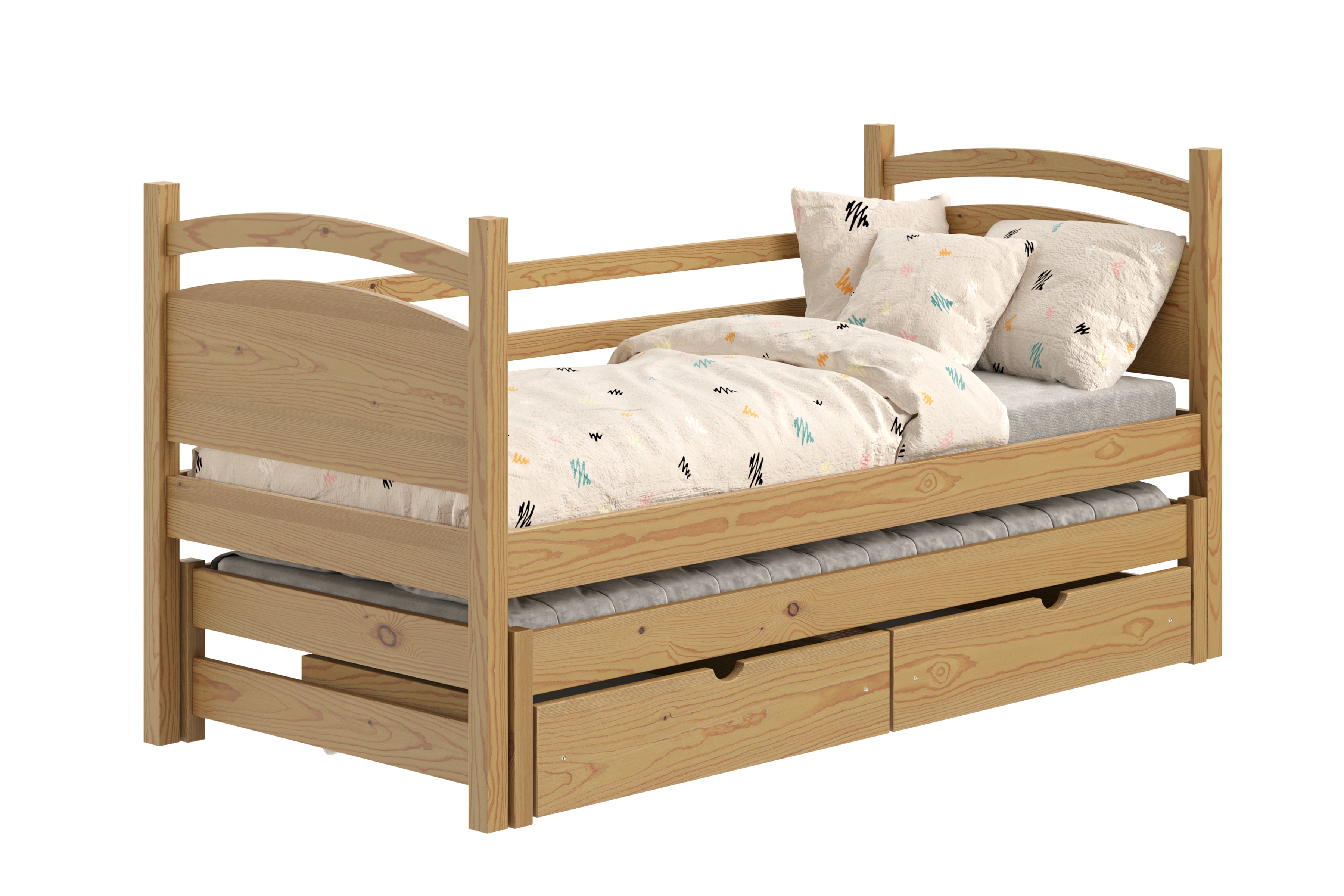 Výsuvná dětská postel Pinoki 80x180 cm - dub Postel dzieciece přízemní výsuvná Pinoki - 80x180 / dub