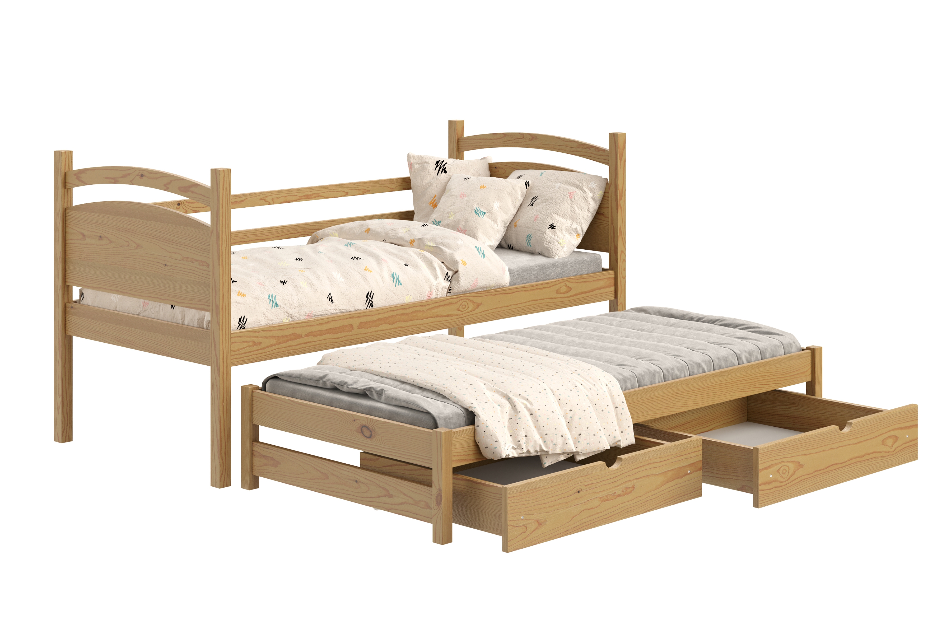 Výsuvná dětská postel Pinoki 90x200 cm - dub Postel dzieciece přízemní výsuvná Pinoki - 90x200 / dub