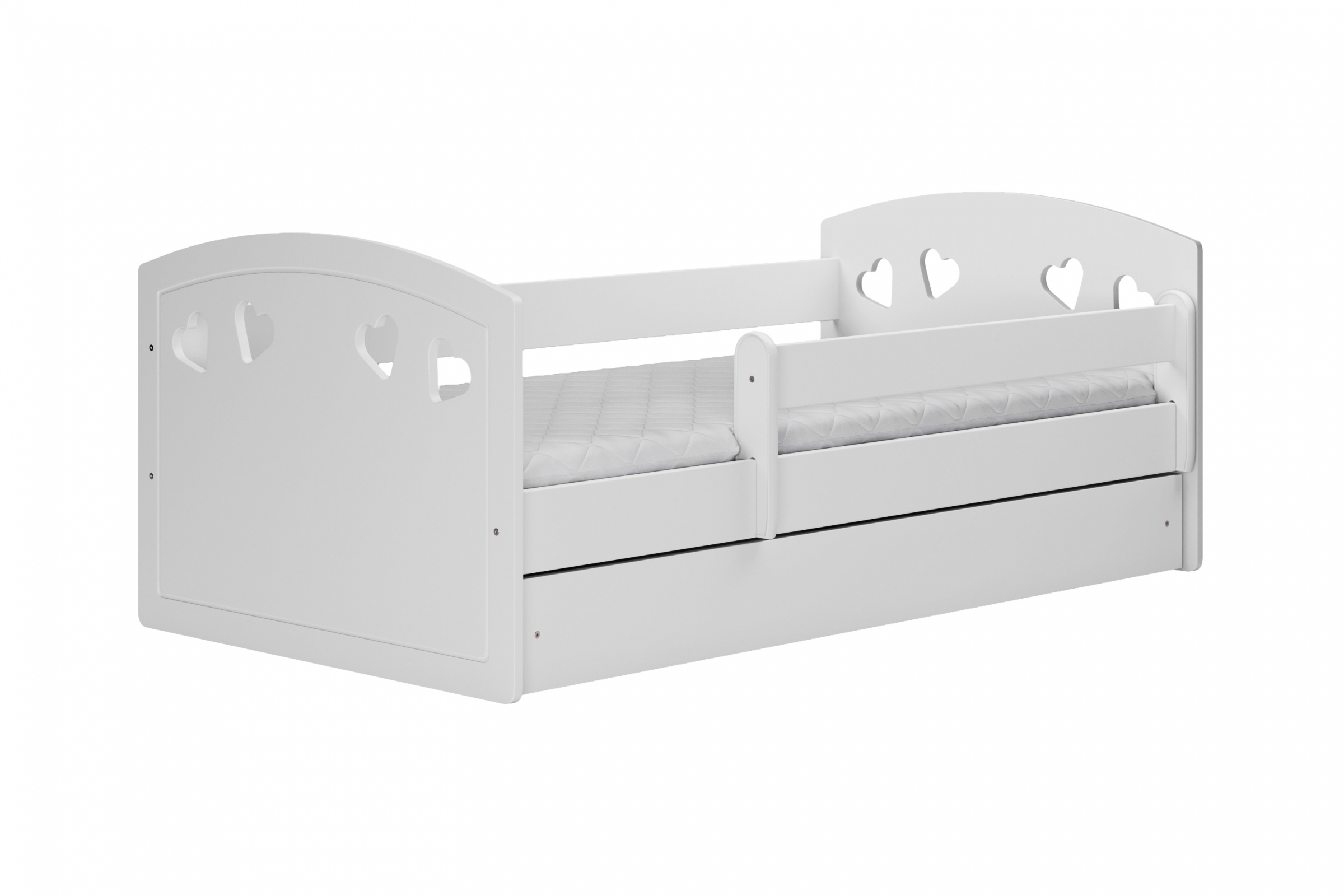 Detská posteľ Pateri 80x140 cm so zásuvkou - biela Posteľ dzieciece Pateri 80x140 cm z szuflada - Biely