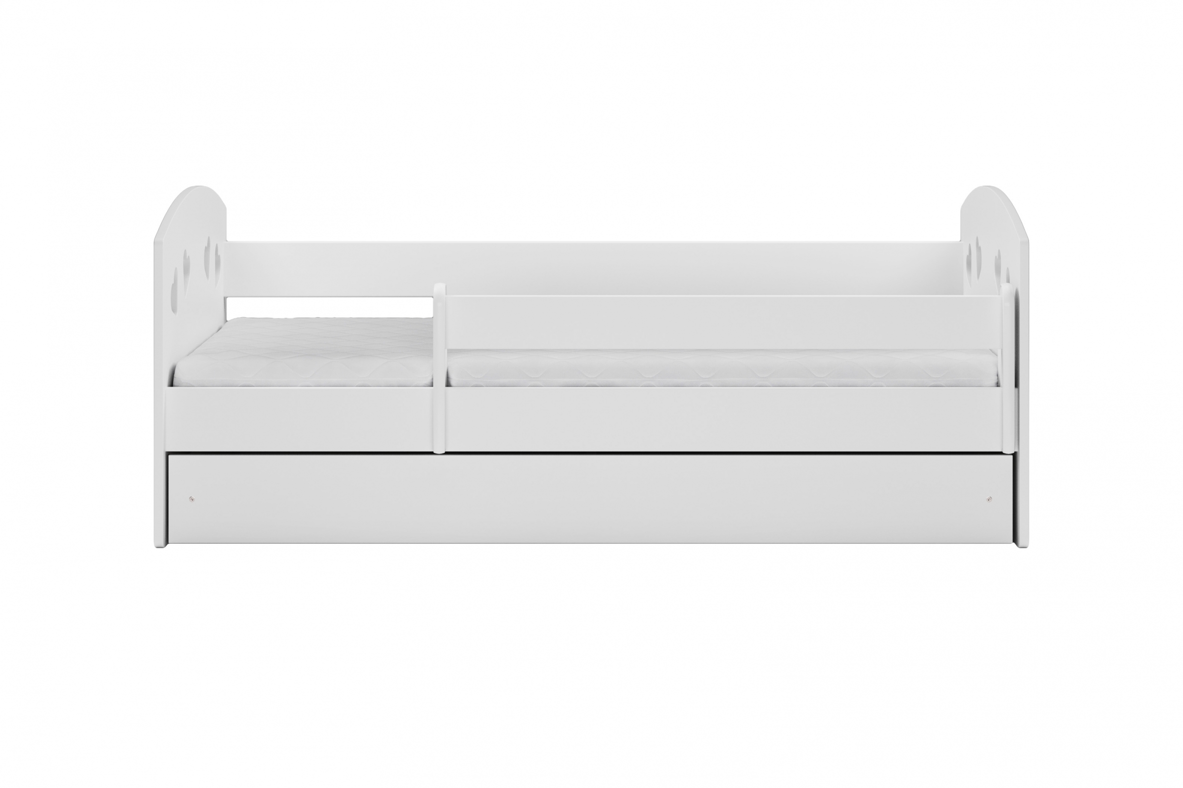 Detská posteľ Pateri 80x140 cm so zásuvkou - biela Posteľ dzieciece Pateri 80x140 cm z szuflada - Biely