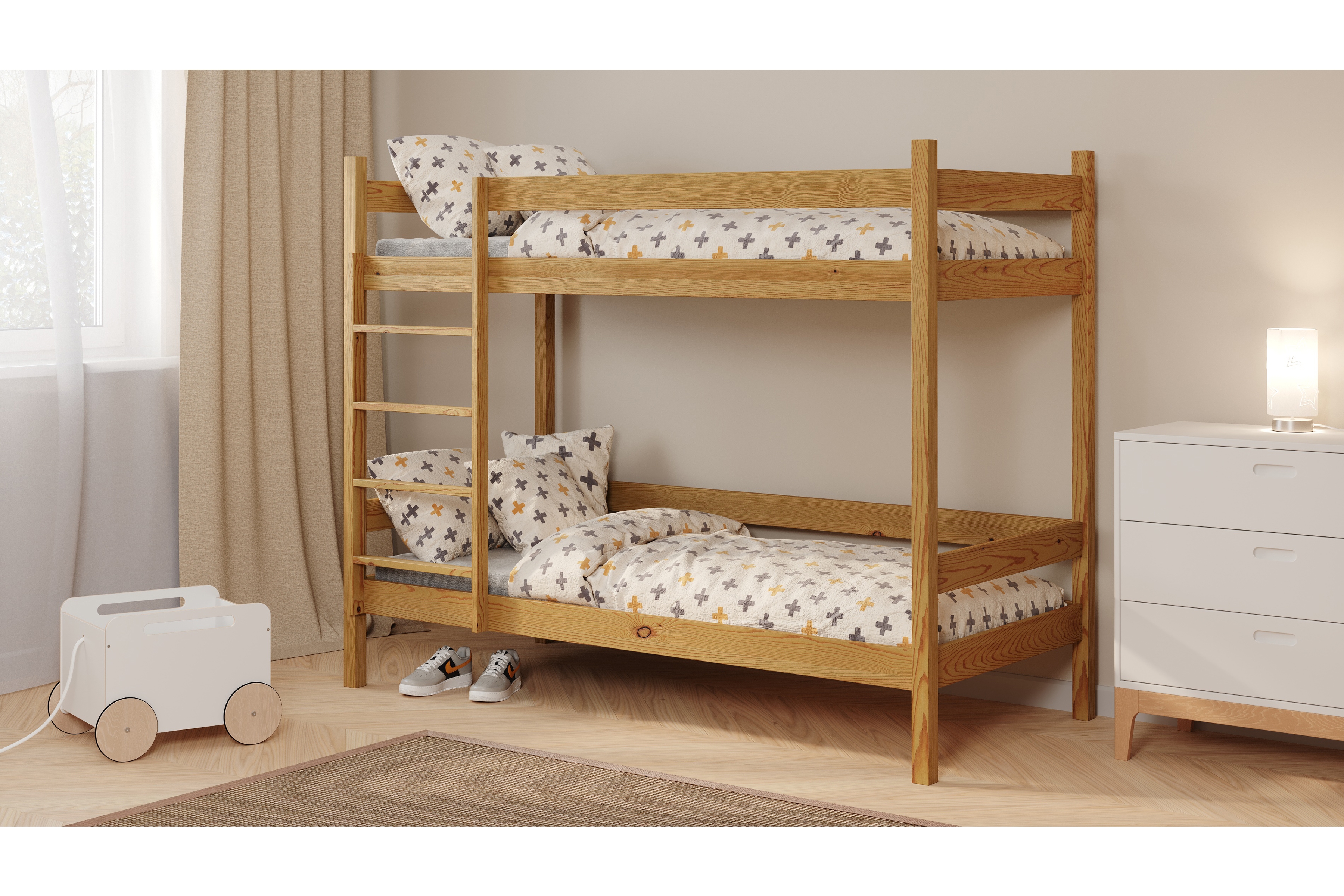 Patrová postel Fabrio 80x160 cm - dub Postel dzieciece patrová  Fabrio - 80x160 / dub