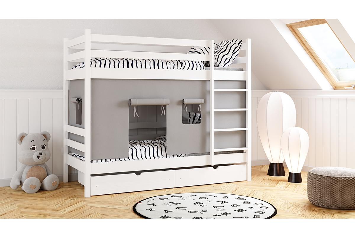 Patrová dětská postel Kubi 80x180 cm - bílá Postel dzieciece patrová  Kubi - 80x180 / bílá