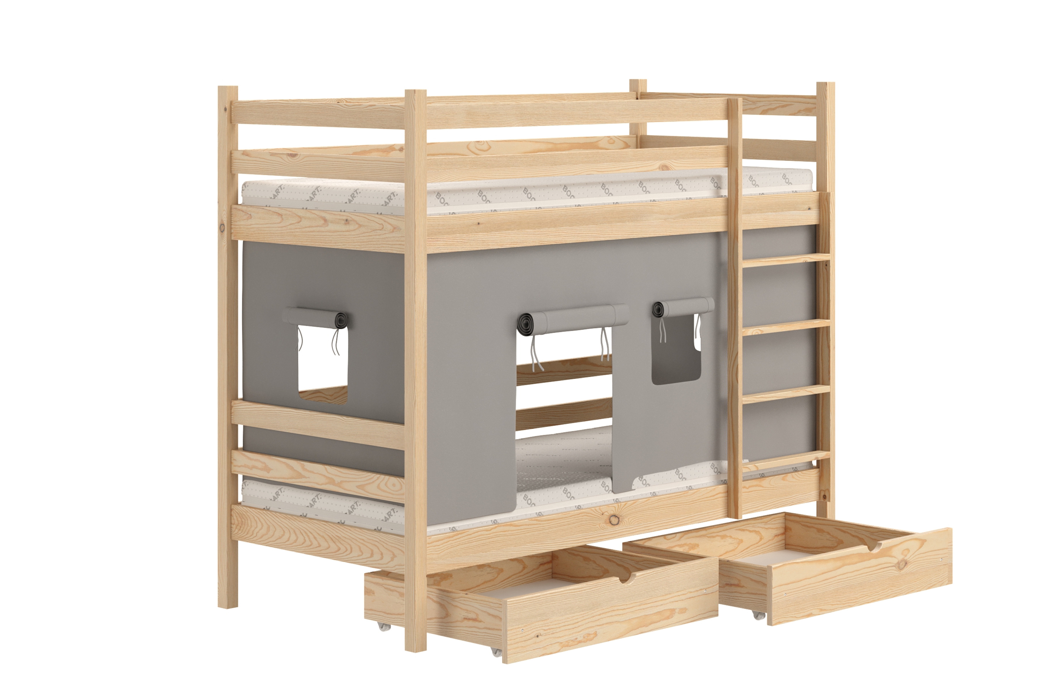 Patrová dětská postel Kubi 80x180 cm - borovice Postel dzieciece patrová  Kubi - 80x180 / borovice