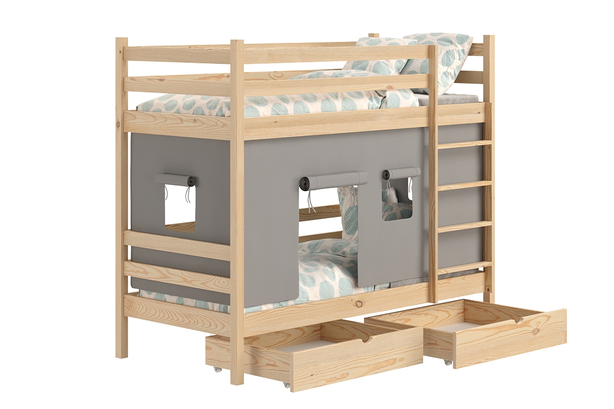 Patrová dětská postel Kubi 90x200 cm - borovice Postel dzieciece patrová  Kubi - 90x200 / borovice