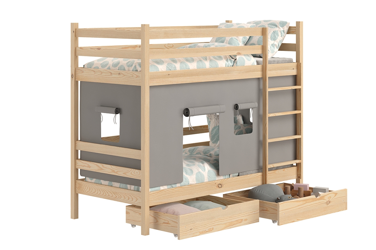 Patrová dětská postel Kubi 90x200 cm - borovice Postel dzieciece patrová  Kubi - 90x200 / borovice