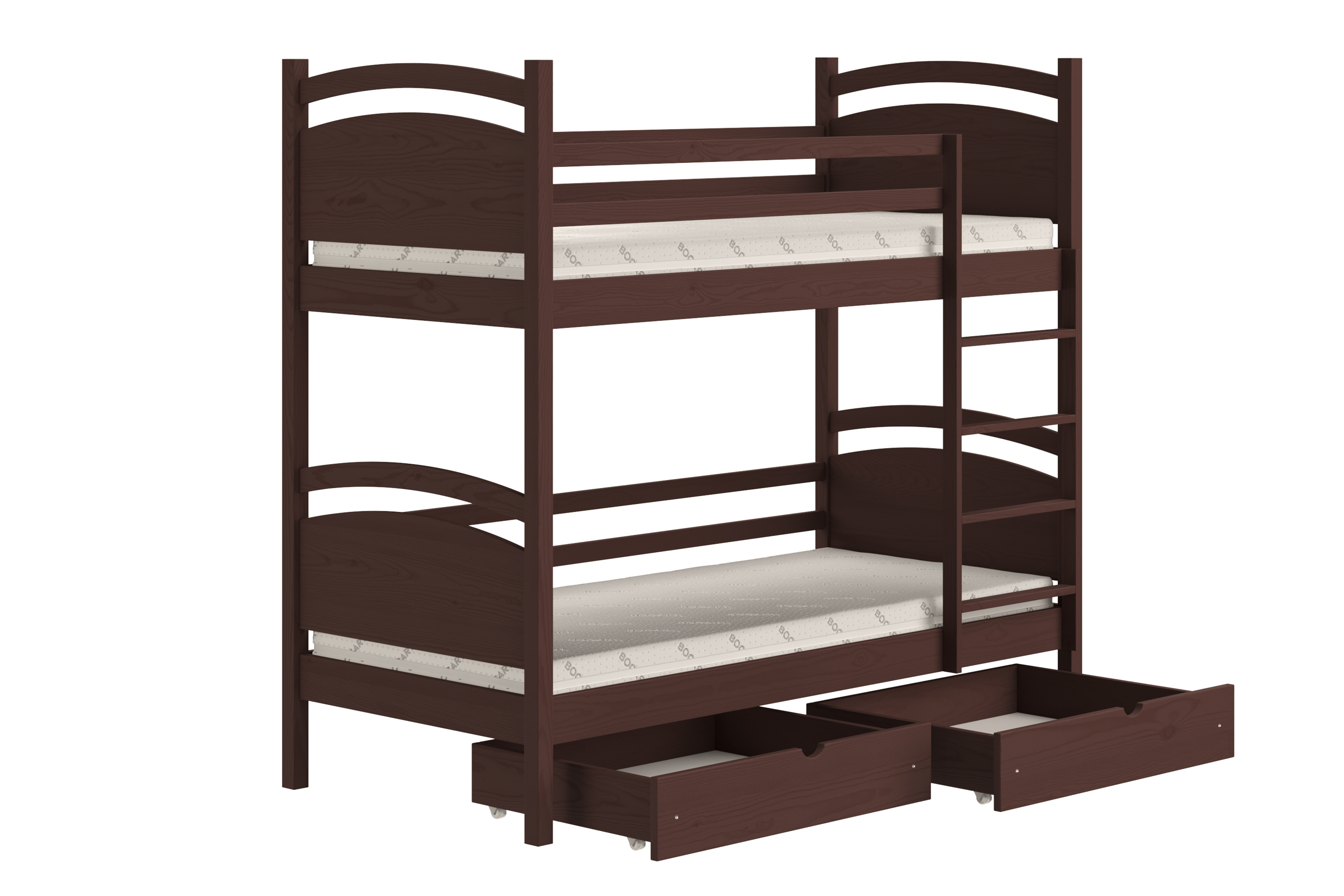 Patrová postel Pinoki 70x140 cm - hnědá Postel dzieciece patrová  Pinoki - 70x140 / hnědá