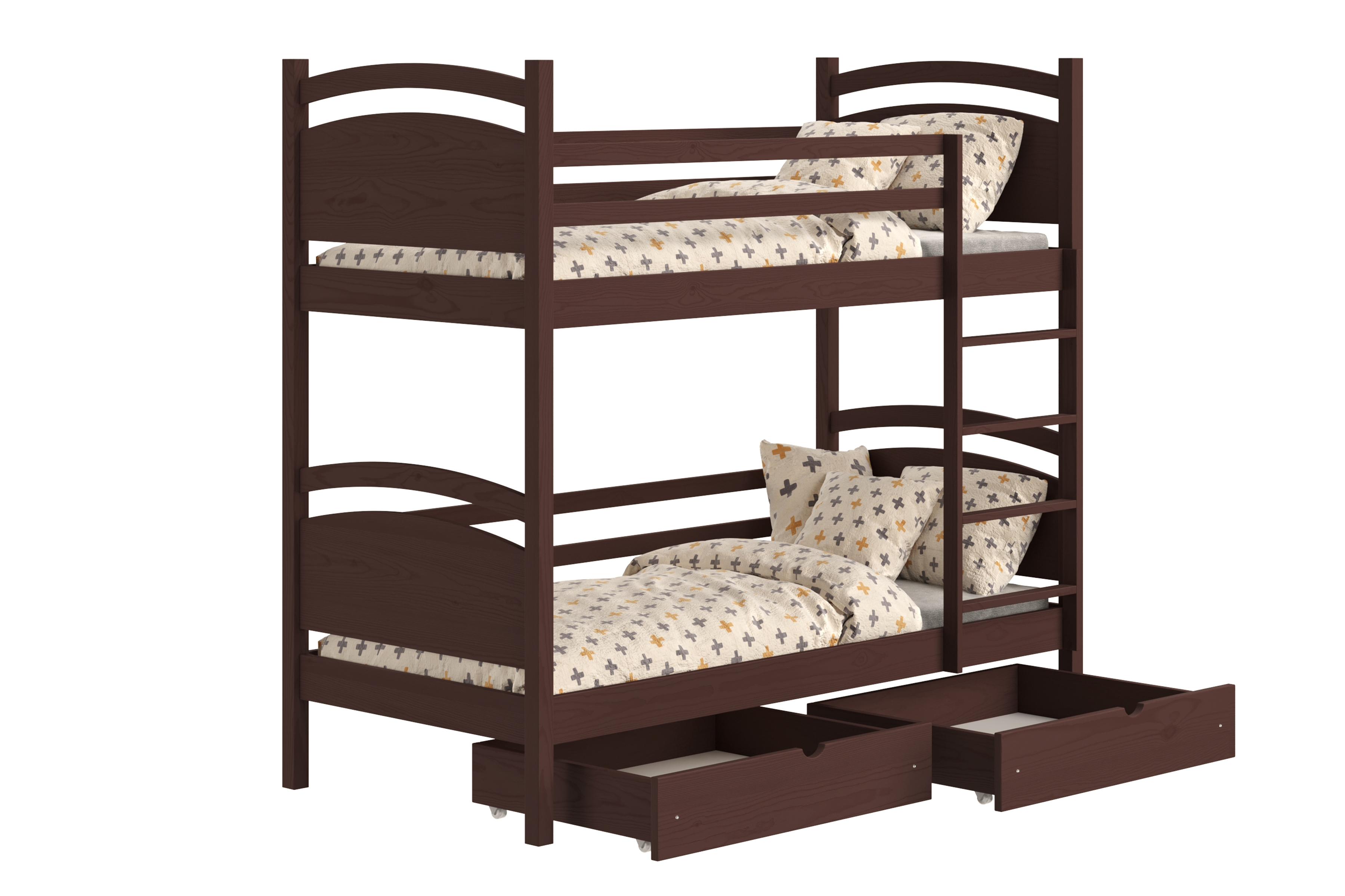 Patrová postel Pinoki 70x140 cm - hnědá Postel dzieciece patrová  Pinoki - 70x140 / hnědá