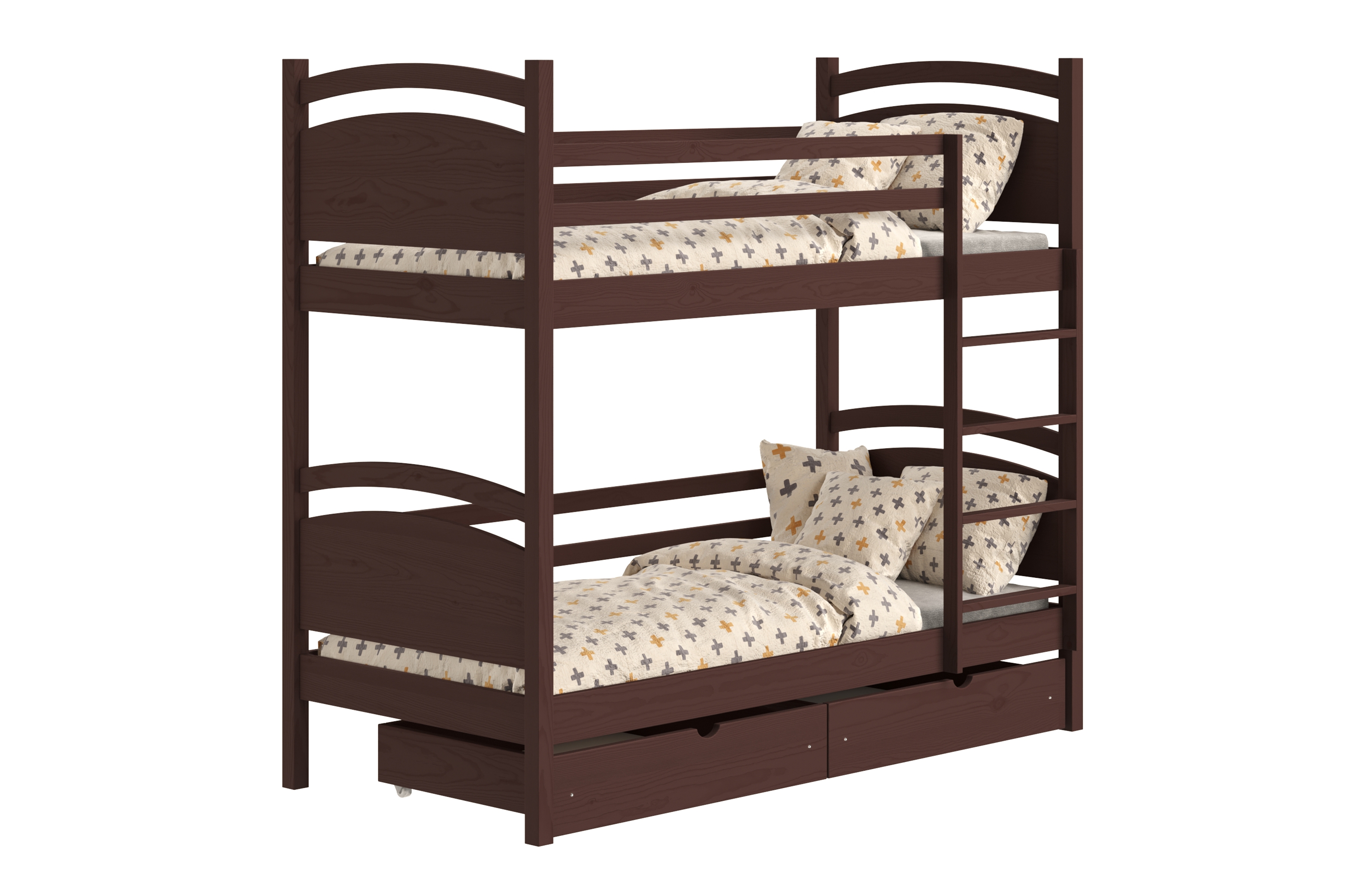 Patrová postel Pinoki 70x140 cm - hnědá Postel dzieciece patrová  Pinoki - 70x140 / hnědá