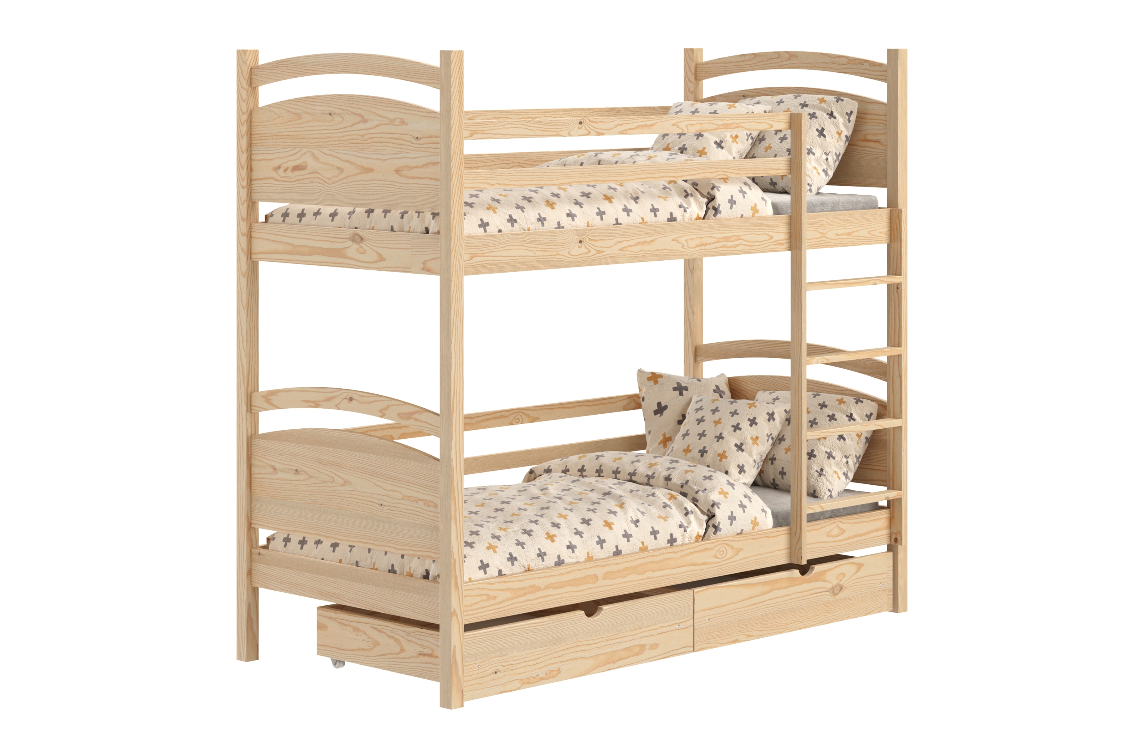 Poschodová posteľ Pinoki - borovica, 70x140 Posteľ dzieciece poschodová Pinoki - 70x140 / Borovica