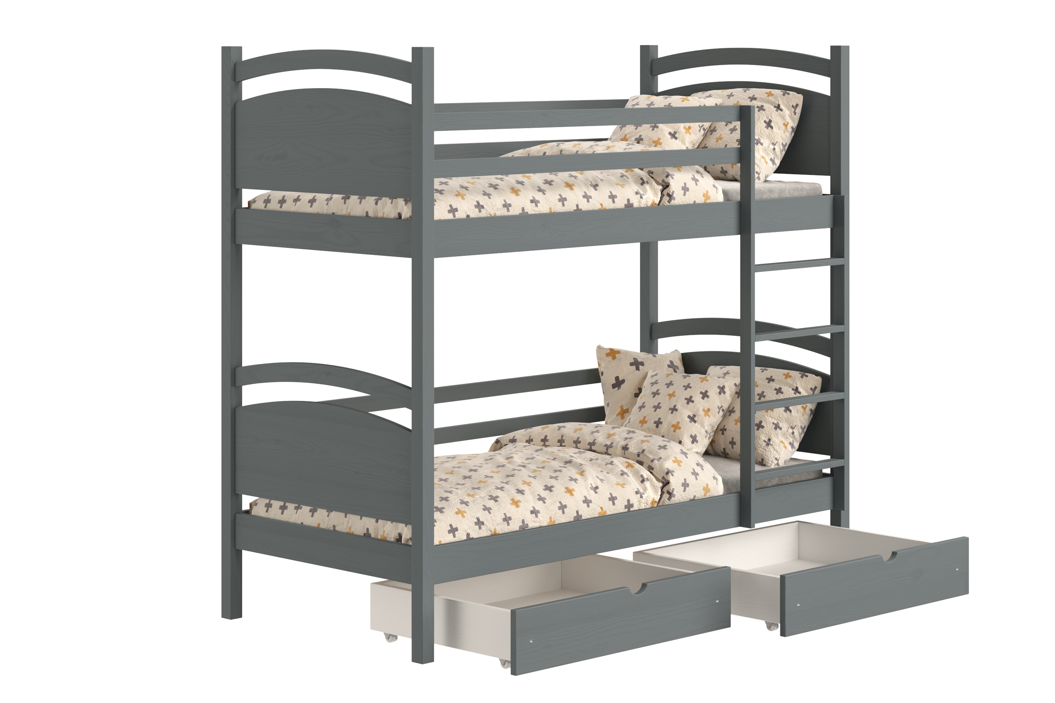 Patrová postel Pinoki 80x180 cm - grafit Postel dzieciece patrová  Pinoki - 80x180 / grafit