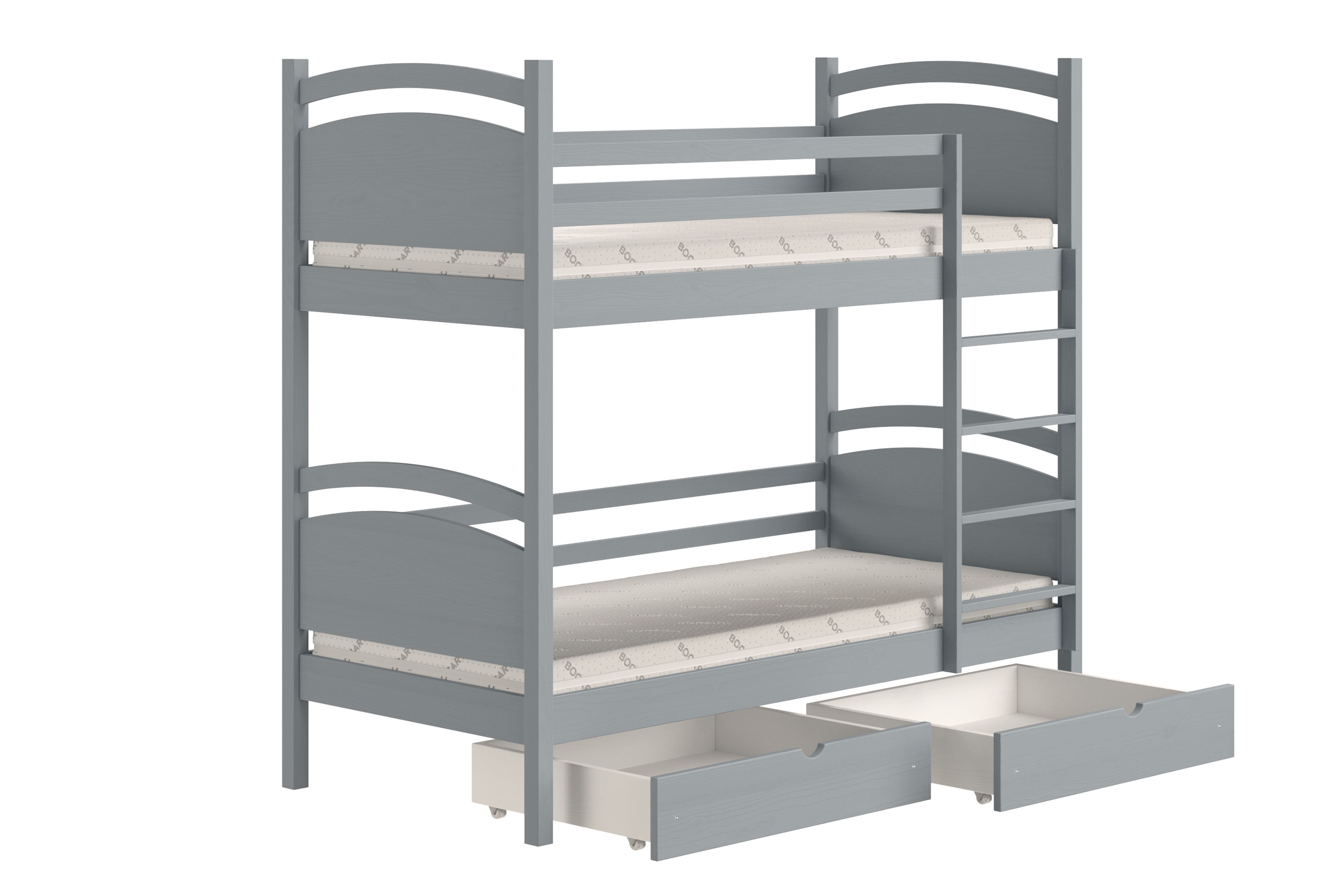 Patrová postel Pinoki 80x180 cm - šedá Postel dzieciece patrová  Pinoki - 80x180 / šedá