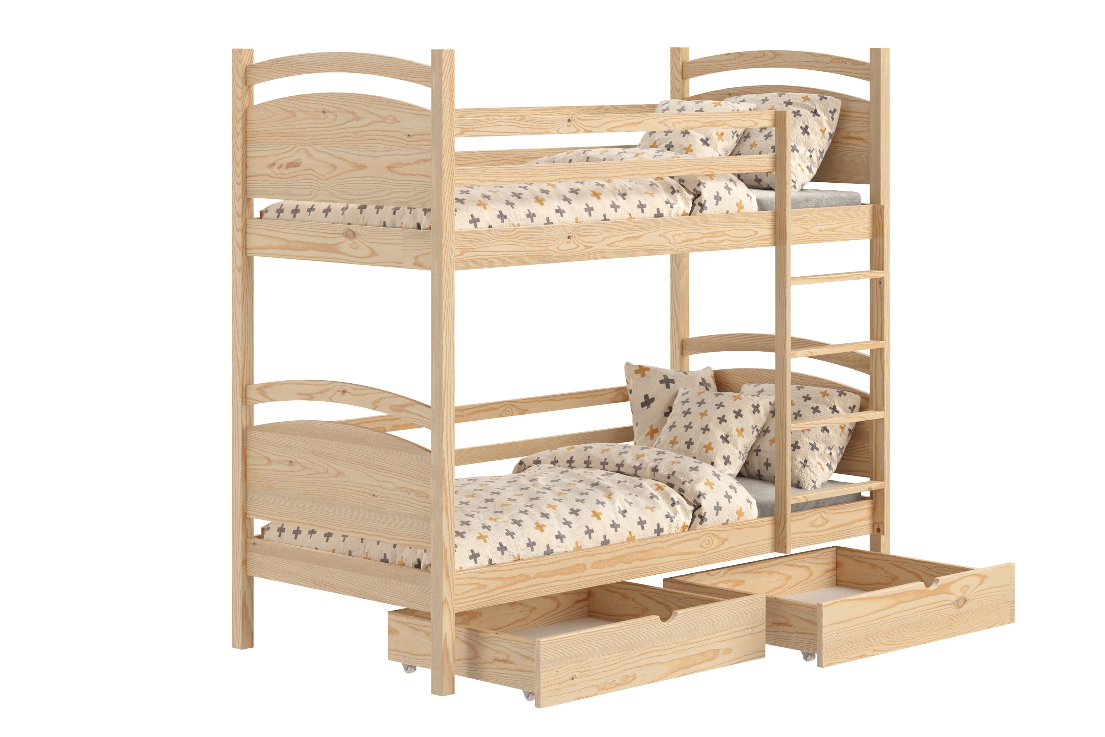 Patrová postel Pinoki 80x200 cm - borovice Postel dzieciece patrová  Pinoki - 80x200 / borovice