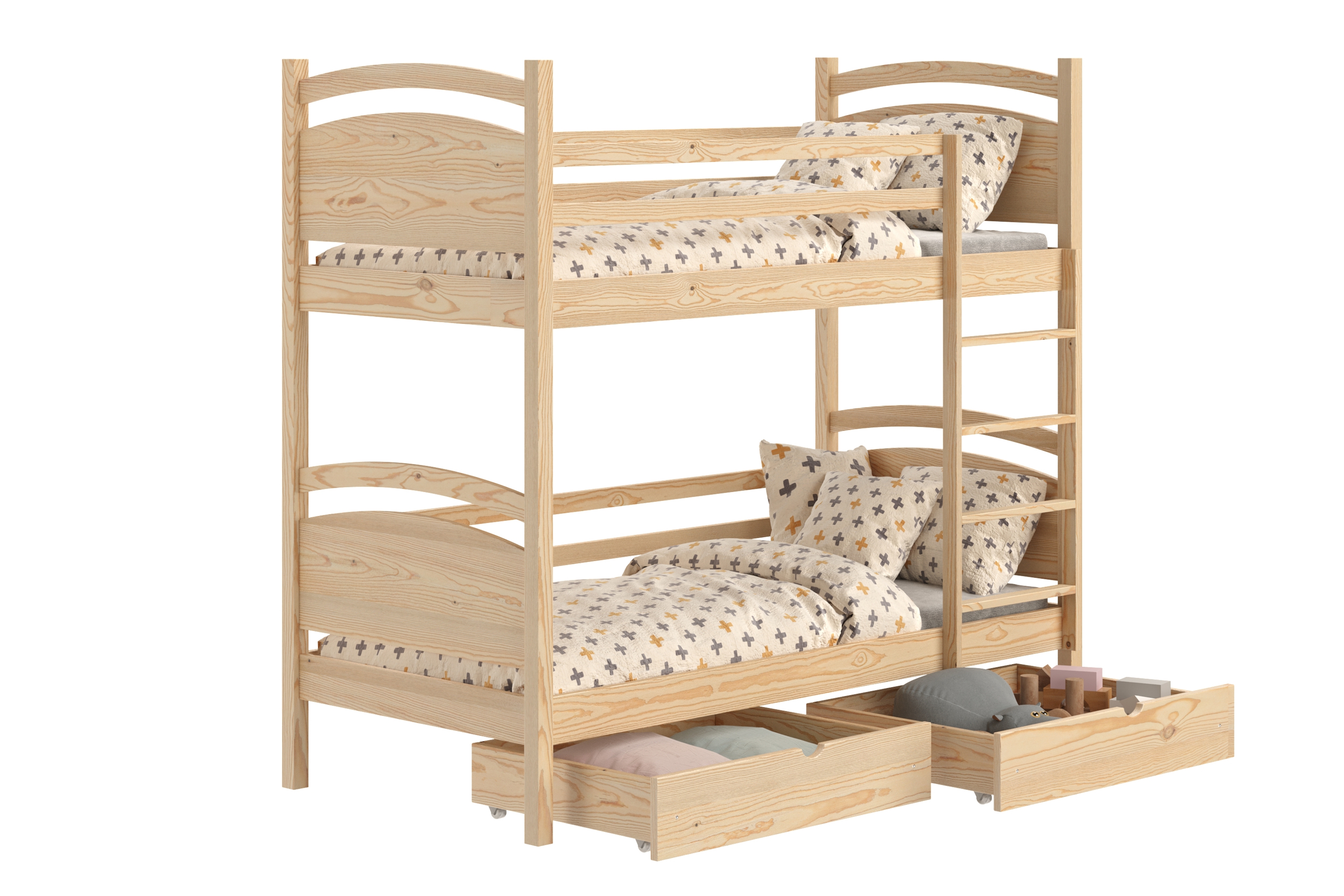 Poschodová posteľ Pinoki - borovica, 90x190 Posteľ dzieciece poschodová Pinoki - 90x190 / Borovica