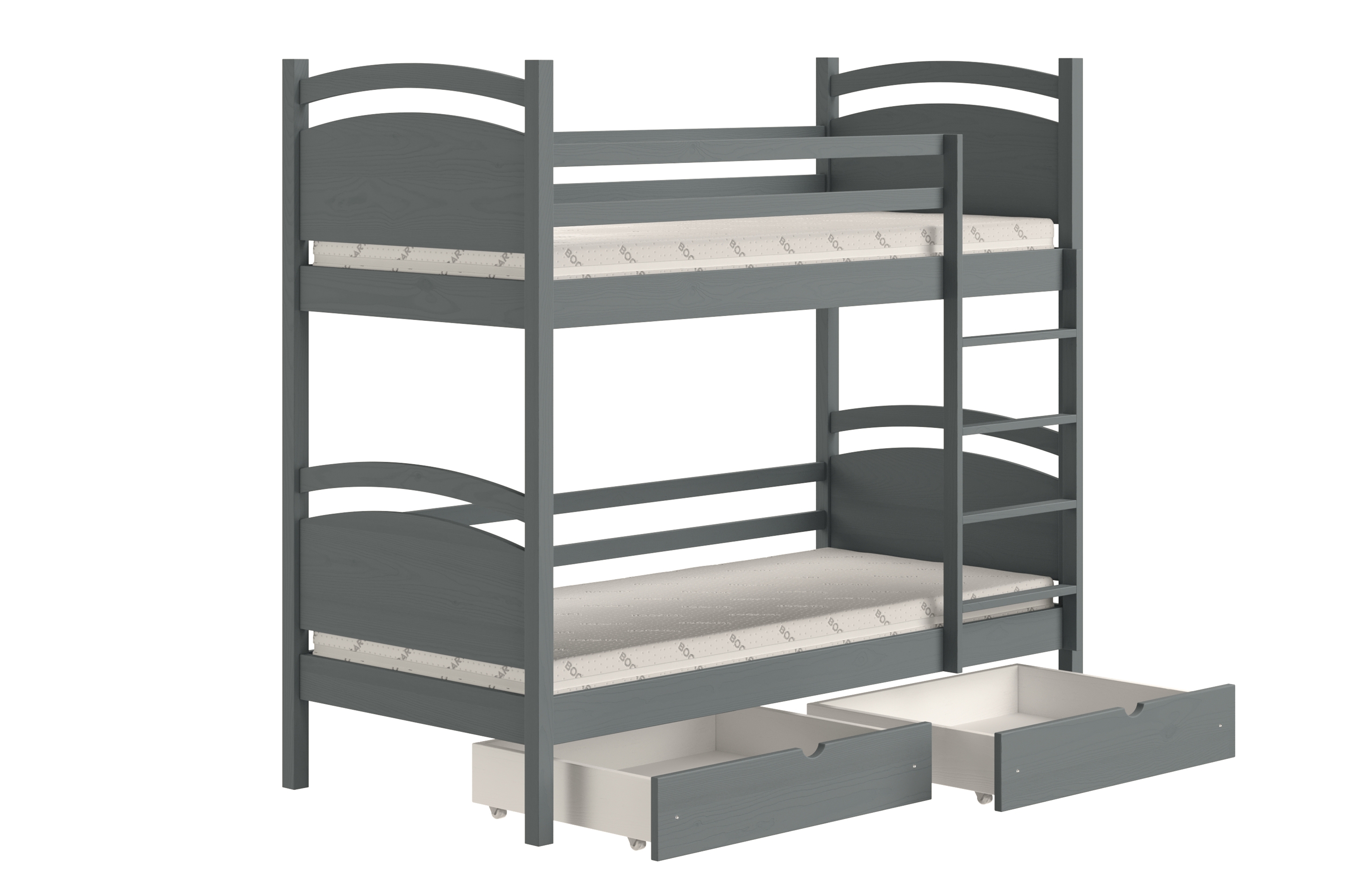 Patrová postel Pinoki 90x200 cm - grafit Postel dzieciece patrová  Pinoki - 90x200 / grafit