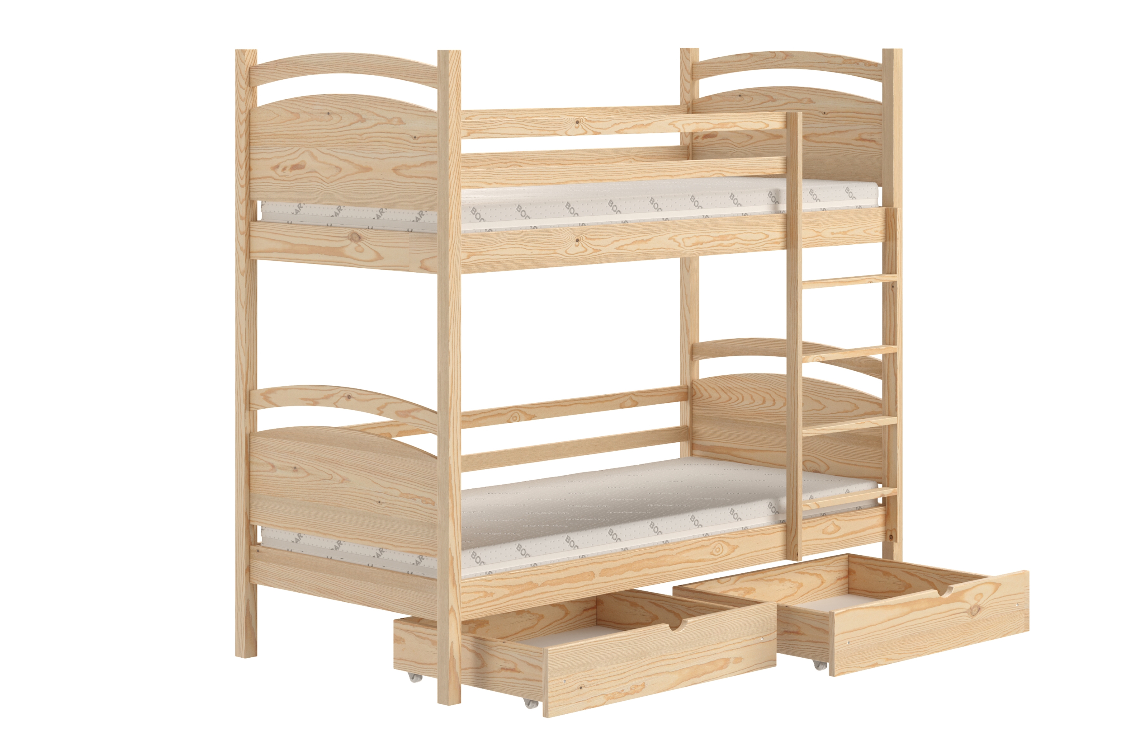 Poschodová posteľ Pinoki - borovica, 90x200 Posteľ dzieciece poschodová Pinoki - 90x200 / Borovica