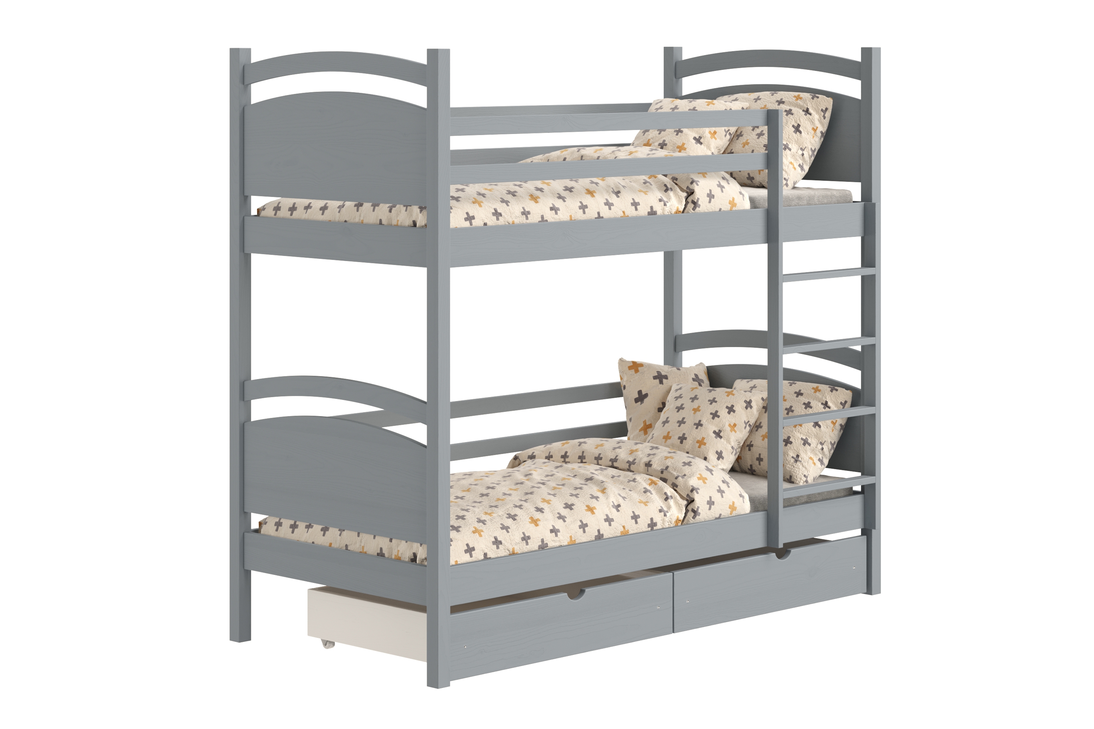 Patrová postel Pinoki 90x200 cm - šedá Postel dzieciece patrová  Pinoki - 90x200 / šedá