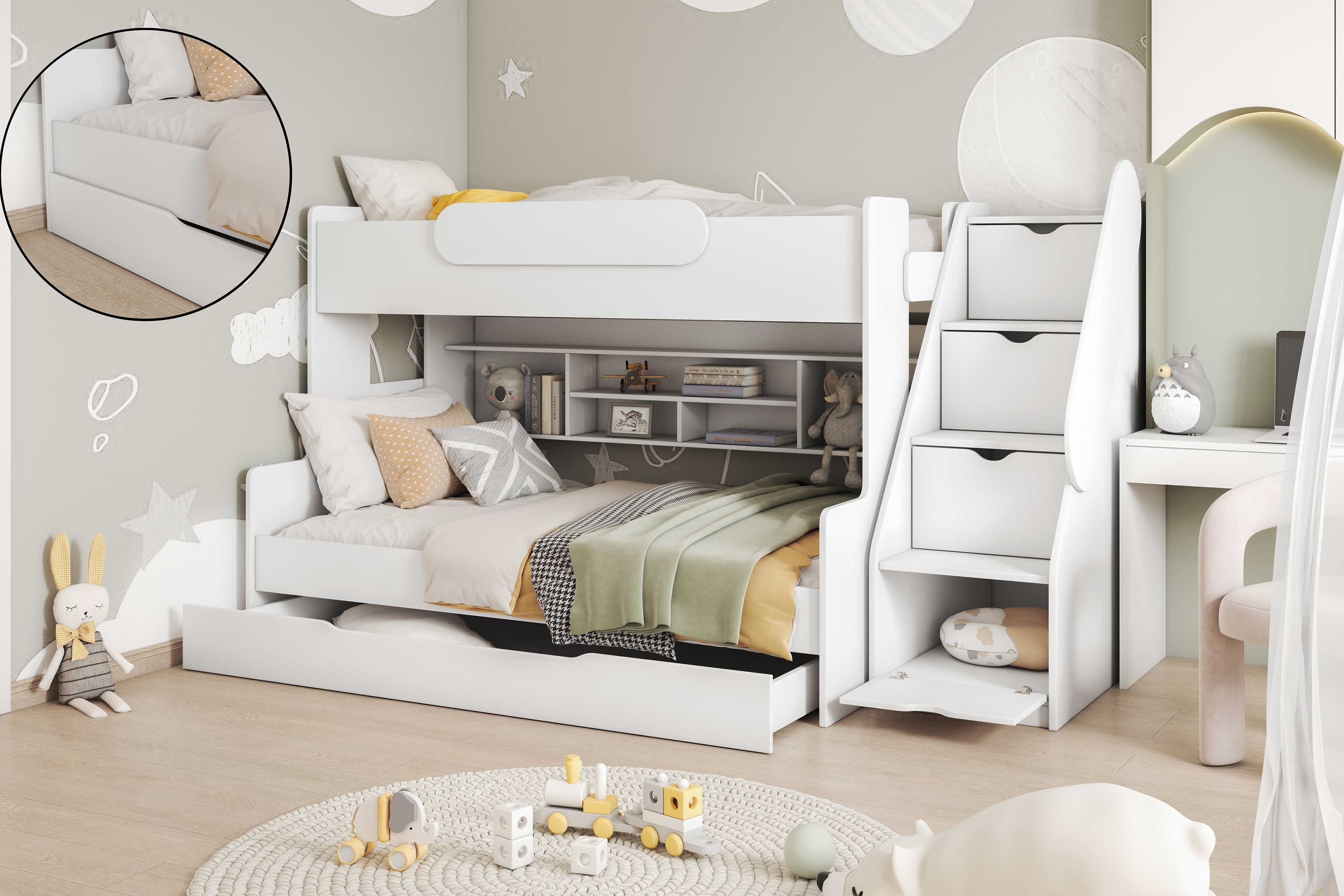 Patrová postel Segan postel dzieciece patrová  Segan - Bílý 