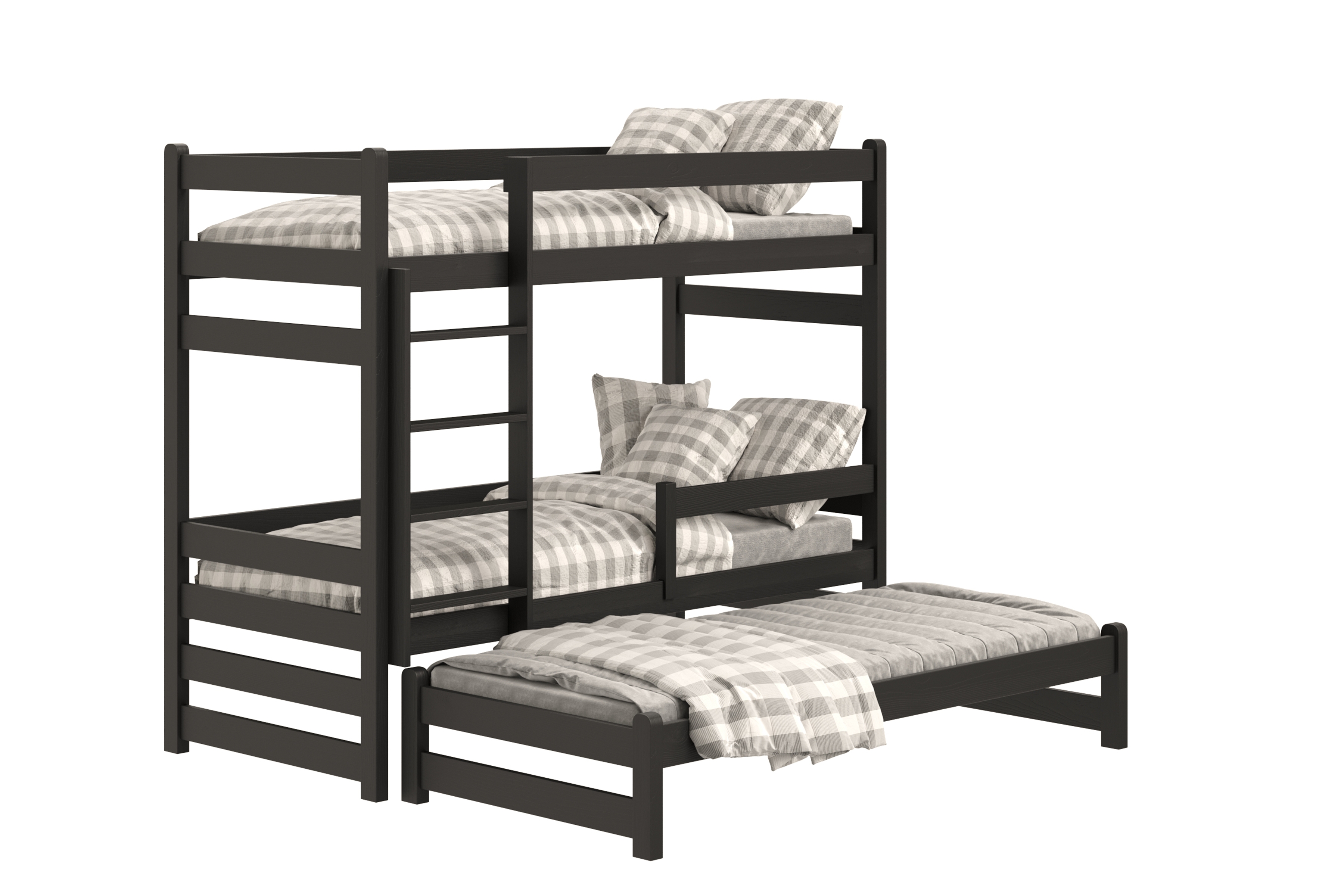 Dětská patrová výsuvná postel Alis 80x180 cm - černá Postel dzieciece patrová  výsuvná Alis - černá, 80x180