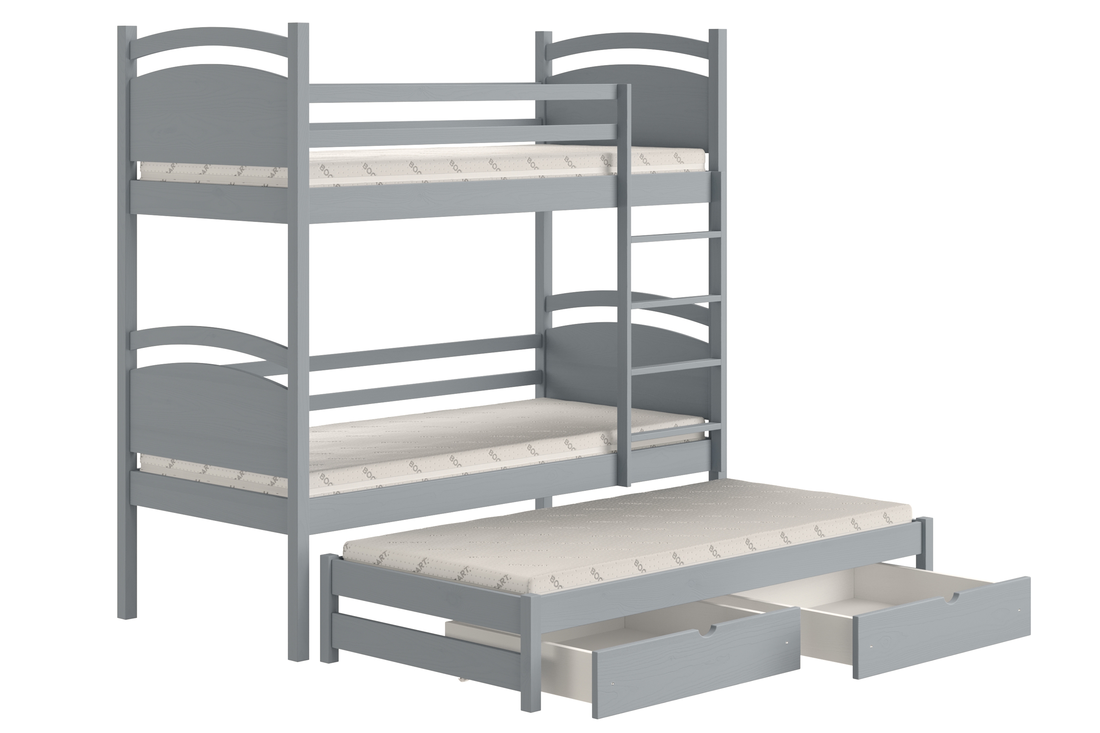 Výsuvná patrová postel Pinoki 80x180 cm - šedá Postel dzieciece patrová  výsuvná Pinoki - 80x180 / šedá