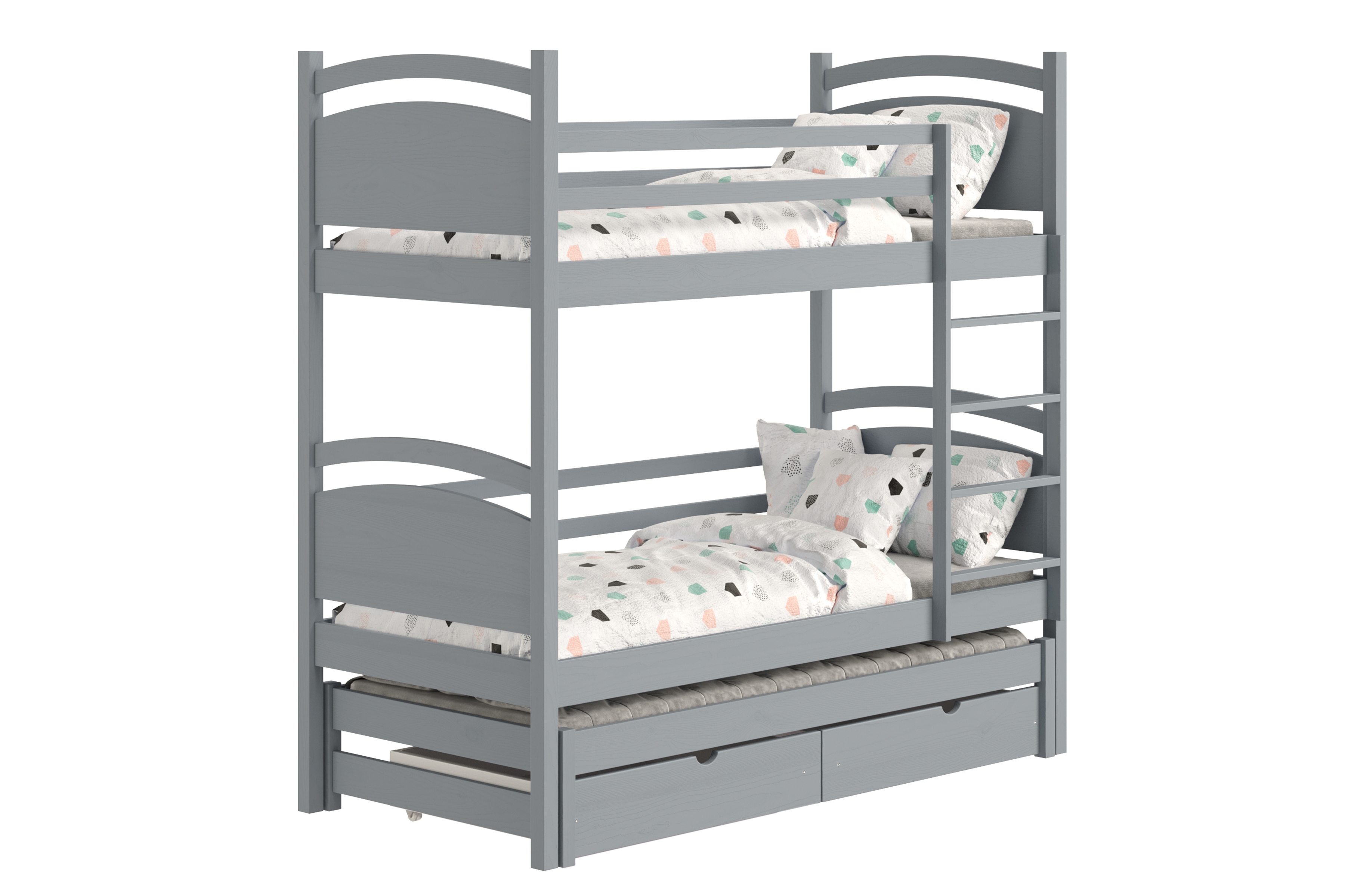 Výsuvná patrová postel Pinoki 80x180 cm - šedá Postel dzieciece patrová  výsuvná Pinoki - 80x180 / šedá