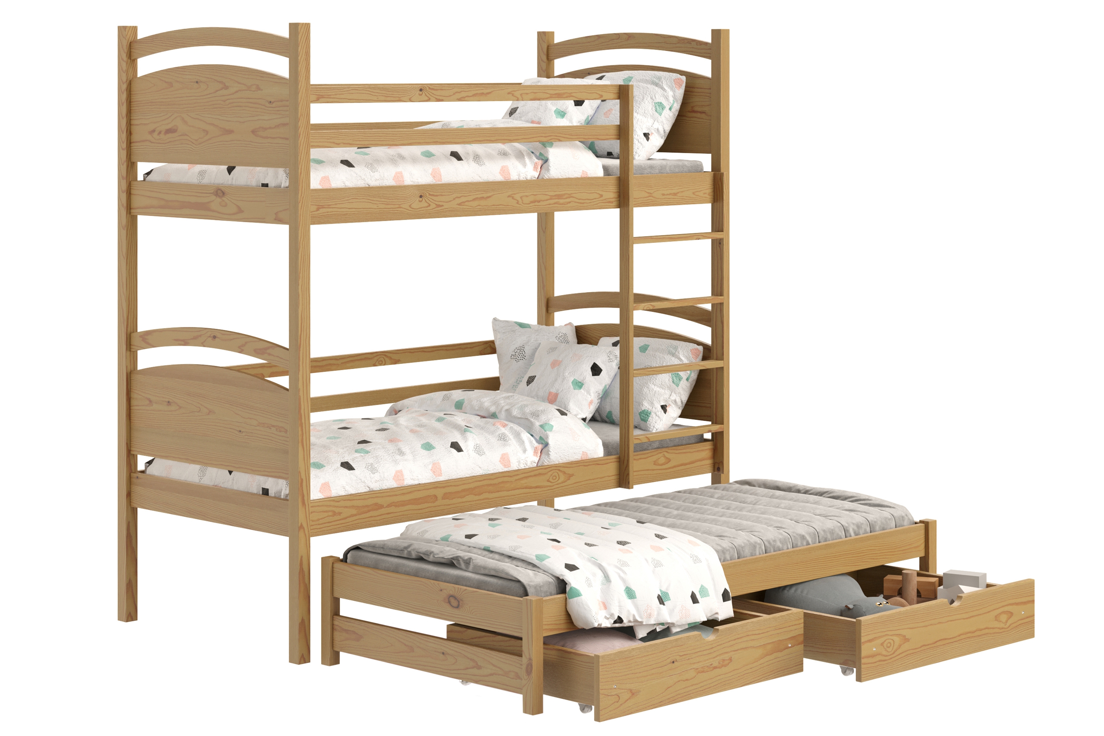 Výsuvná patrová postel Pinoki 80x190 cm - dub Postel dzieciece patrová  výsuvná Pinoki - 80x190 / dub