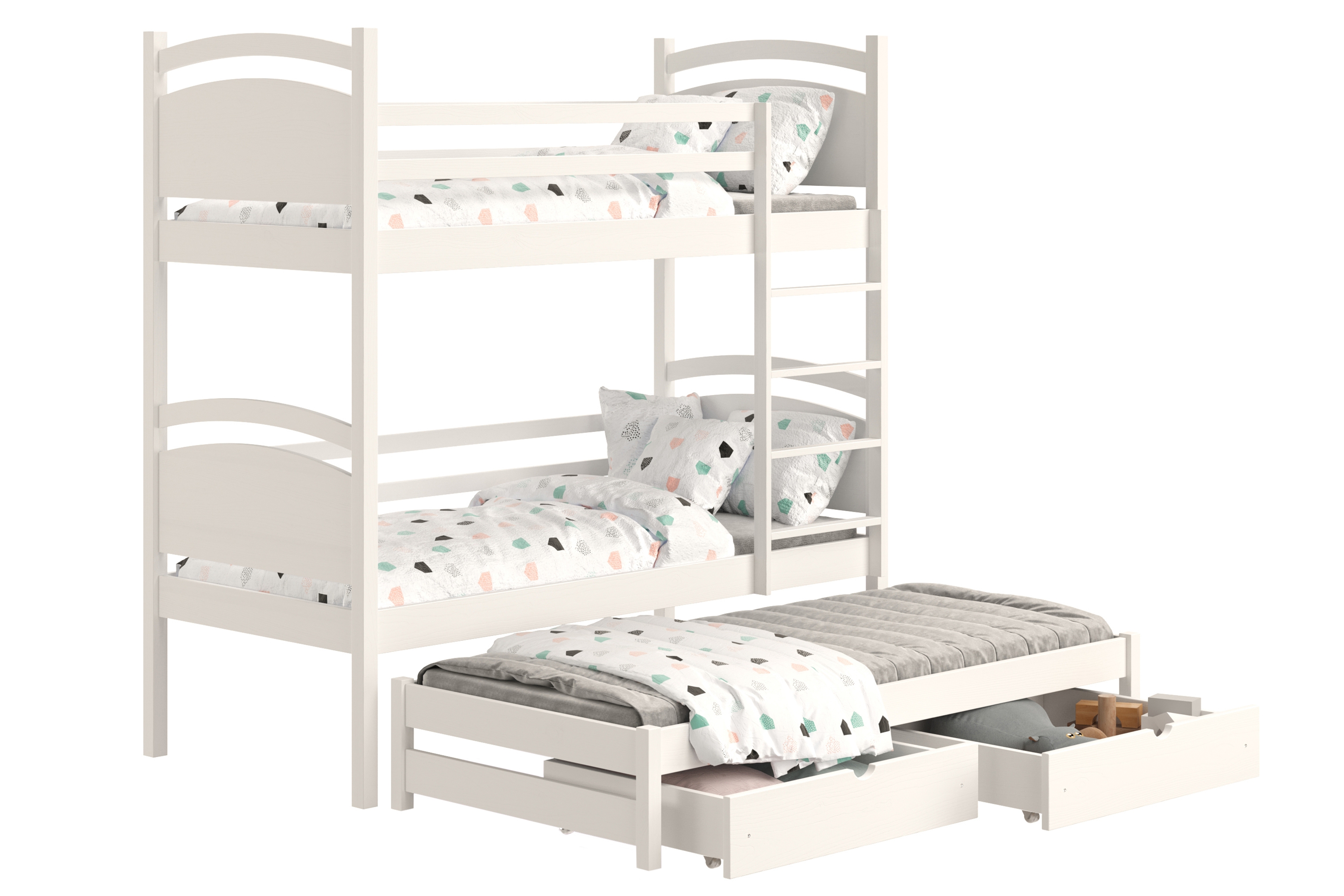 Výsuvná patrová postel Pinoki 80x190 cm - bílá Postel dzieciece patrová  výsuvná Pinoki - 80x190/ bílá