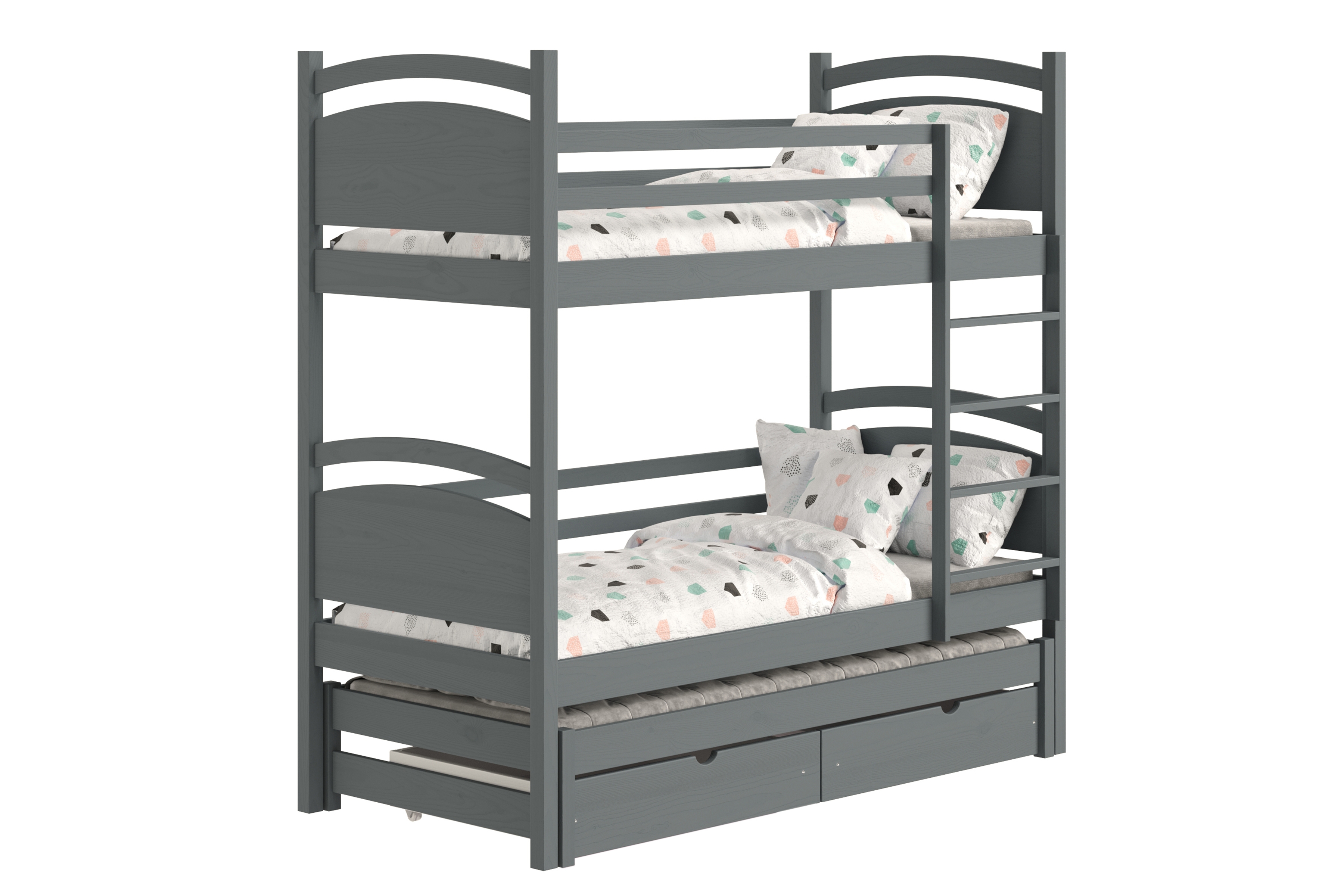 Výsuvná patrová postel Pinoki 80x200 cm - grafit Postel dzieciece patrová  výsuvná Pinoki - 80x200 / grafit